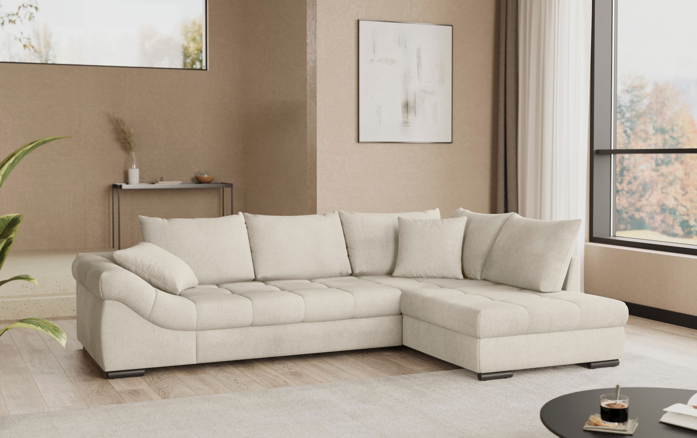 Mr. Couch Ecksofa »Allegro DuraFlex, L-Form«, Hochschläfer-Bettauszug, Kaltschaumpolsterung, bis 140 kg belastbar