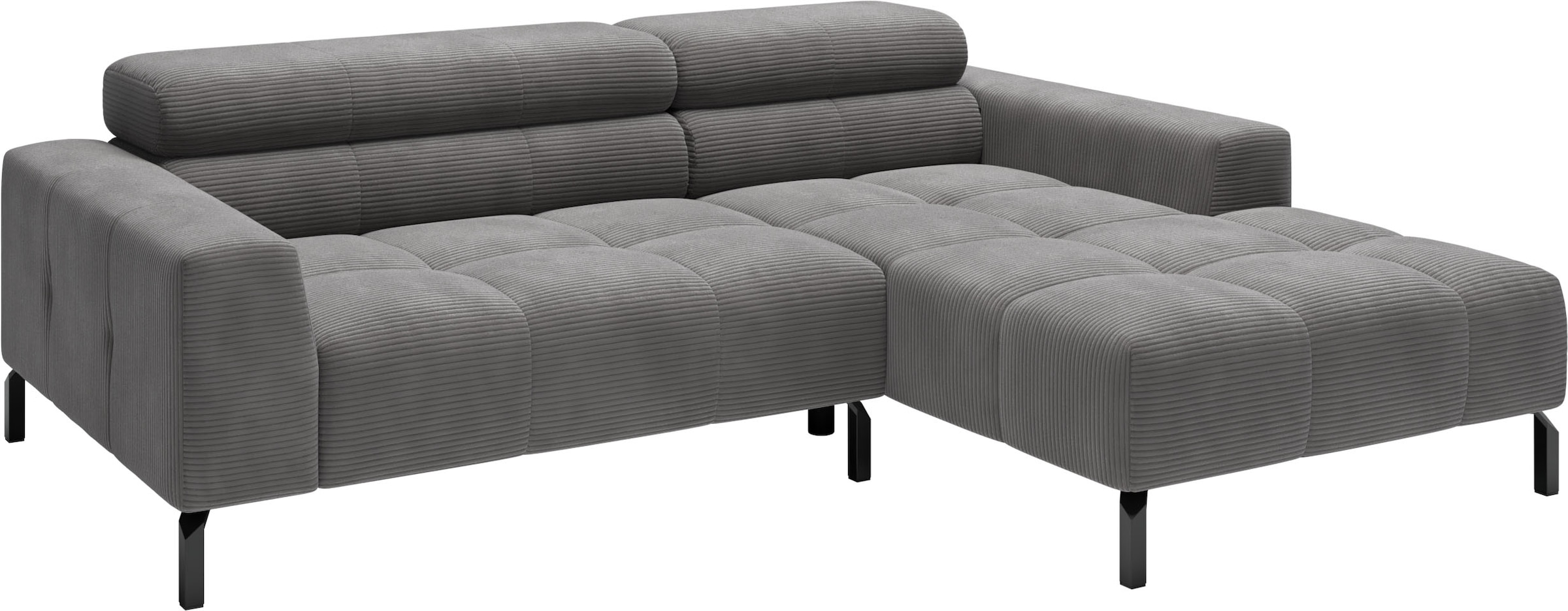 Home affaire Ecksofa »Claya, 223 cm breit, L-Form, Kopfteilverstellung« Moderne Steppung, weicher Polsteraufbau & saugroboterfreundliche Höhe