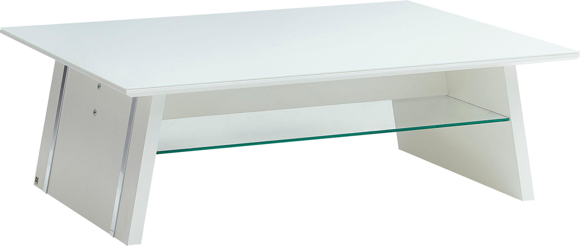 LEONARDO Couchtisch »CUBE«, mit Ablage, mit feinen Chromakzenten, Breite 125 cm