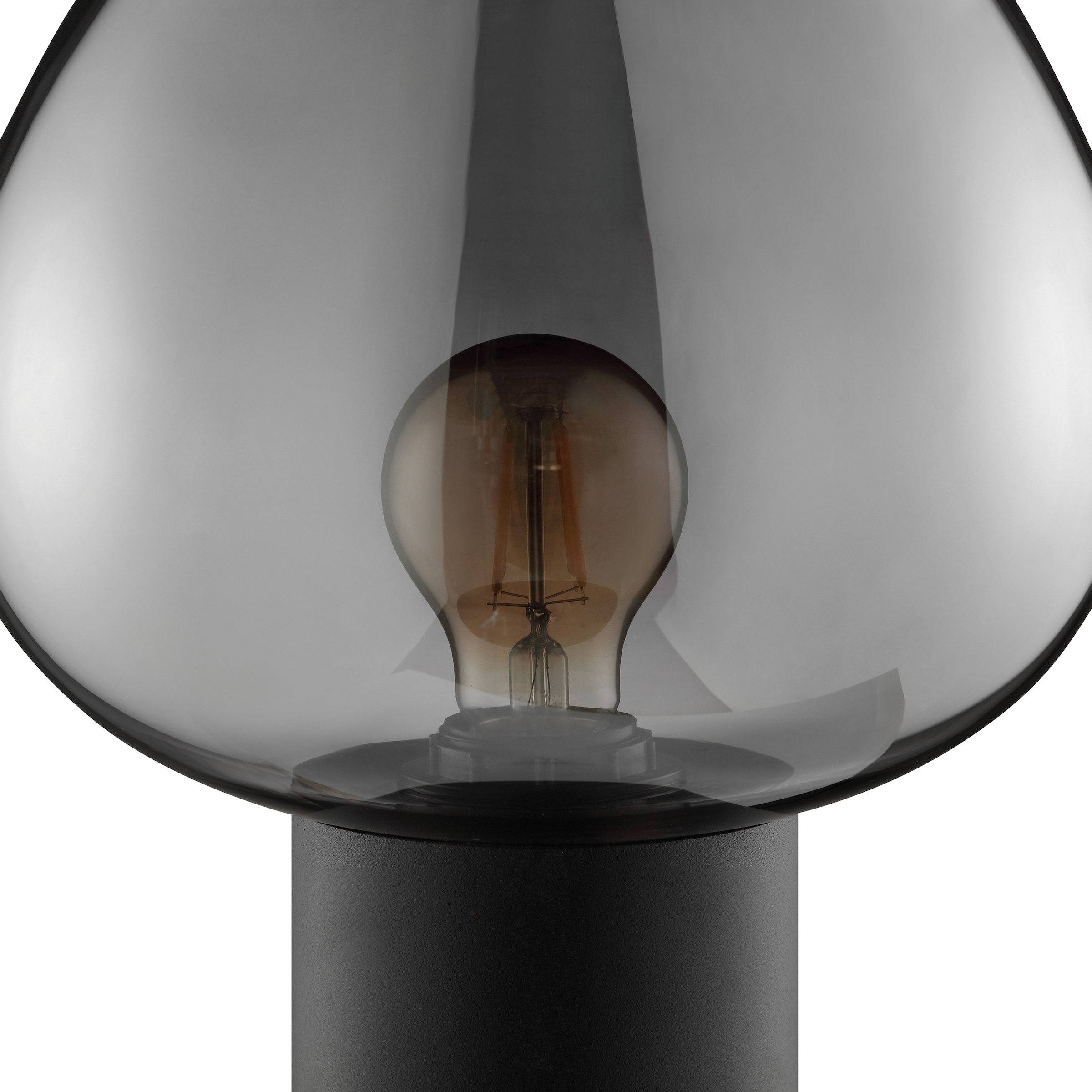 Brilliant Tischleuchte »Ligari« E27 1 Stk. Ø 23 x 27,5 cm, E27 Fassung, Glas Aluminium, schwarz Rauchglas
