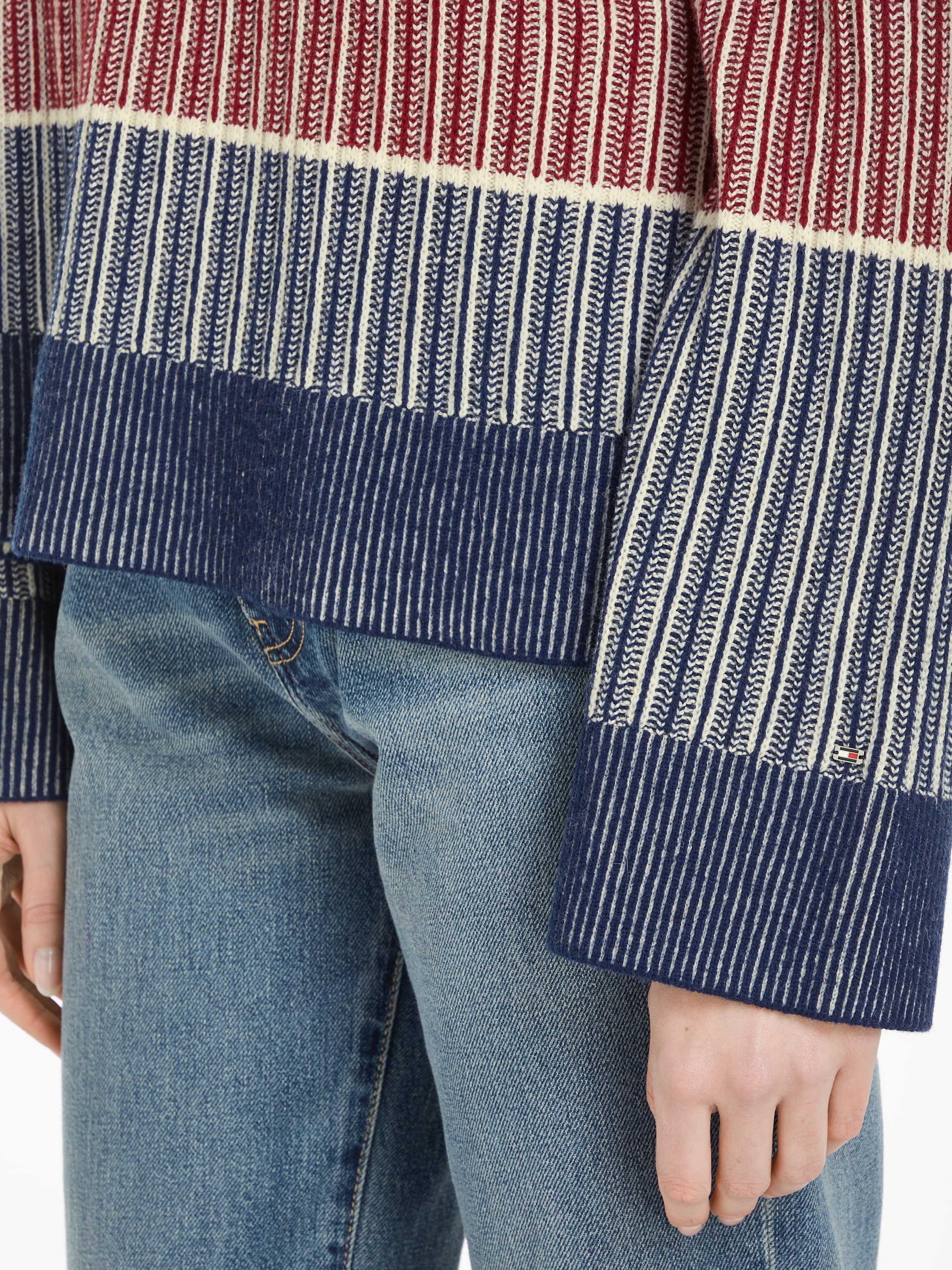 Tommy Hilfiger Strickpullover »GLOBAL STP ALL OVER SWEATER«, (Global Serie TH WOMEN), mit Tommy Hilfiger Global Stripe