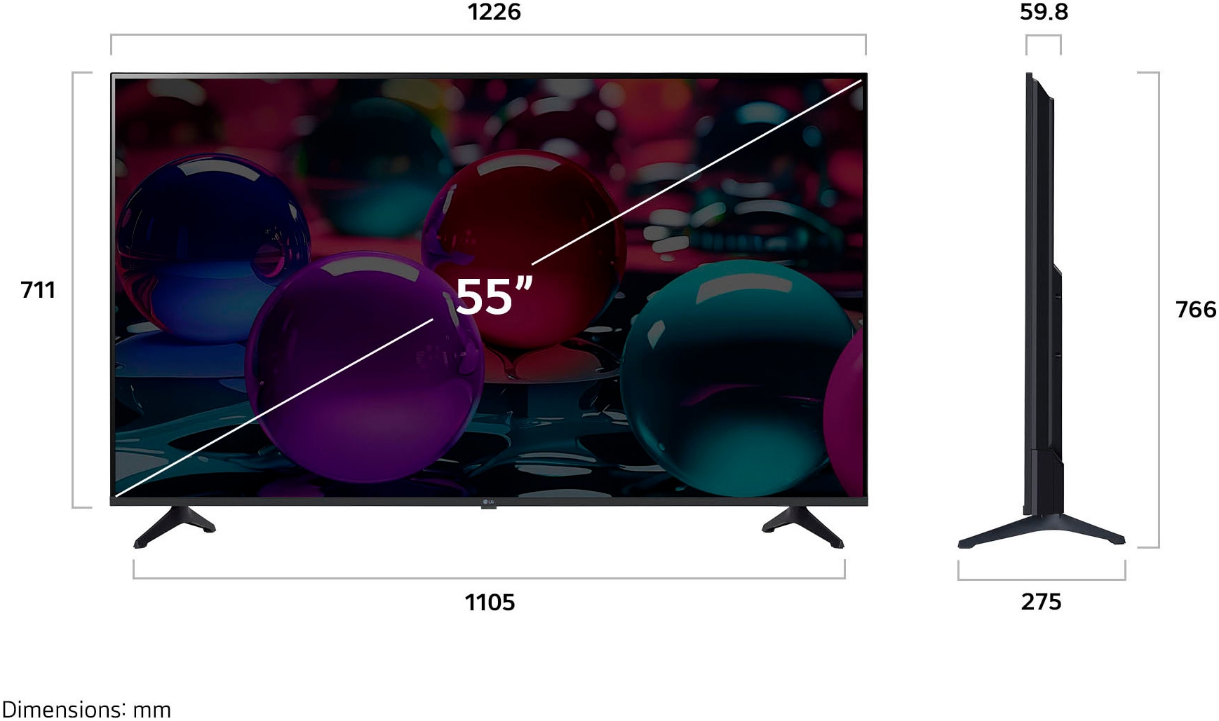 LG LED-Fernseher »55UA73006LA«, 4K Ultra HD, Smart-TV