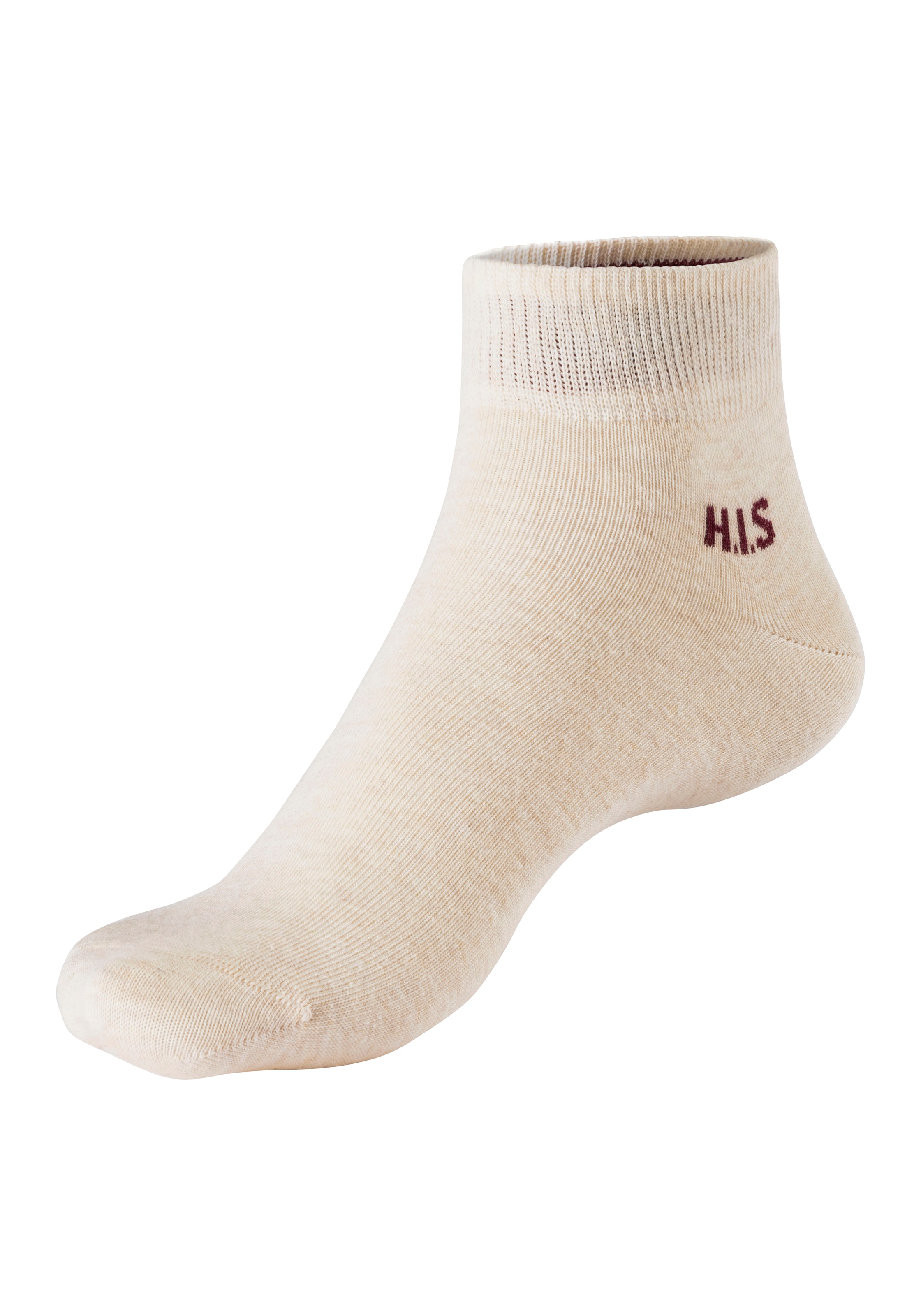 H.I.S Kurzsocken, (Packung, 10 Paar), mit farbigem Innenbund