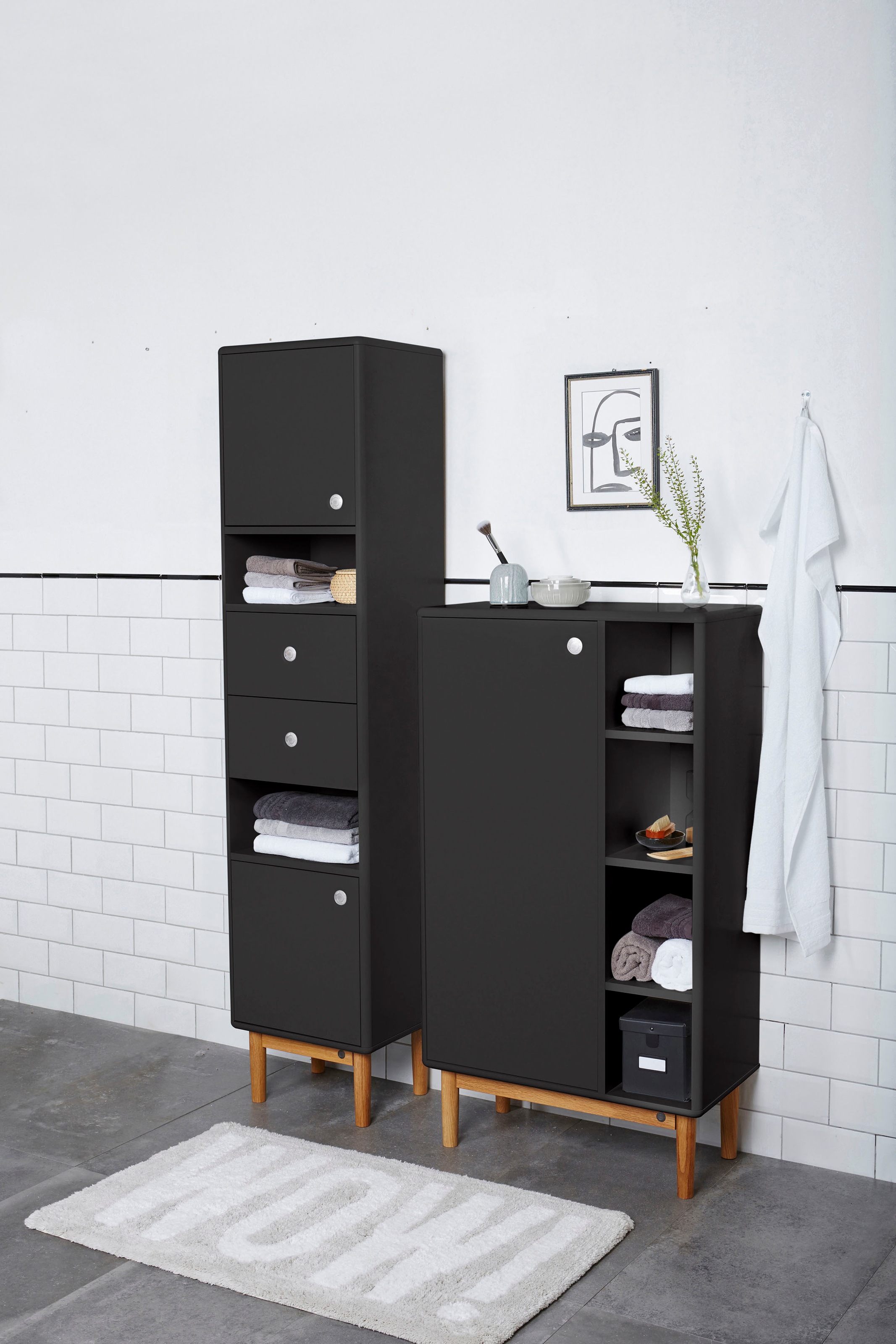 TOM TAILOR Hochschrank »COLOR BATH«, mit 2 Türen & 2 Schubladen, mit Push-to-Open,Füße... kaufen