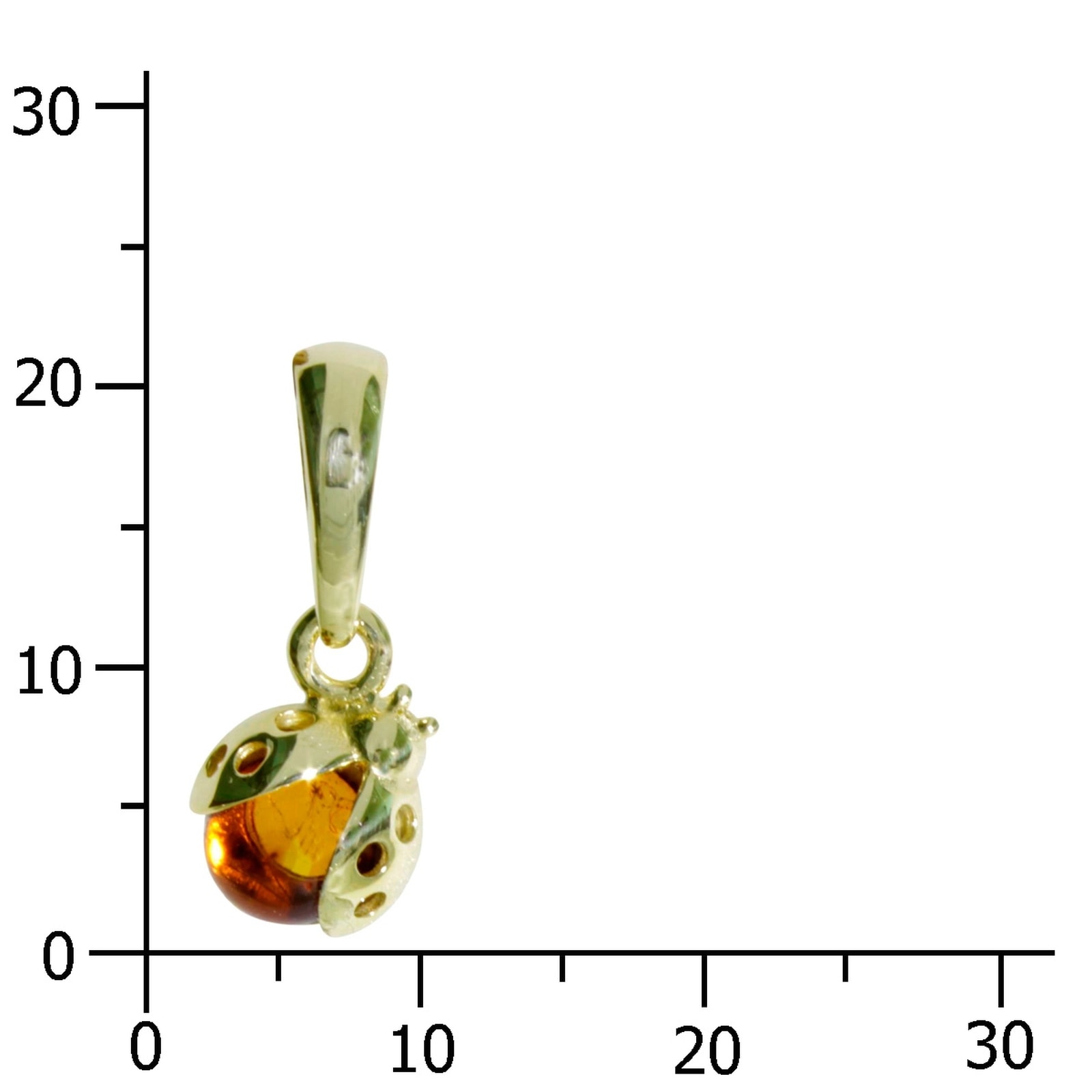 OSTSEE-SCHMUCK Kettenanhänger »- kleiner Marienkäfer - Gold 333/000 - Bernstein«