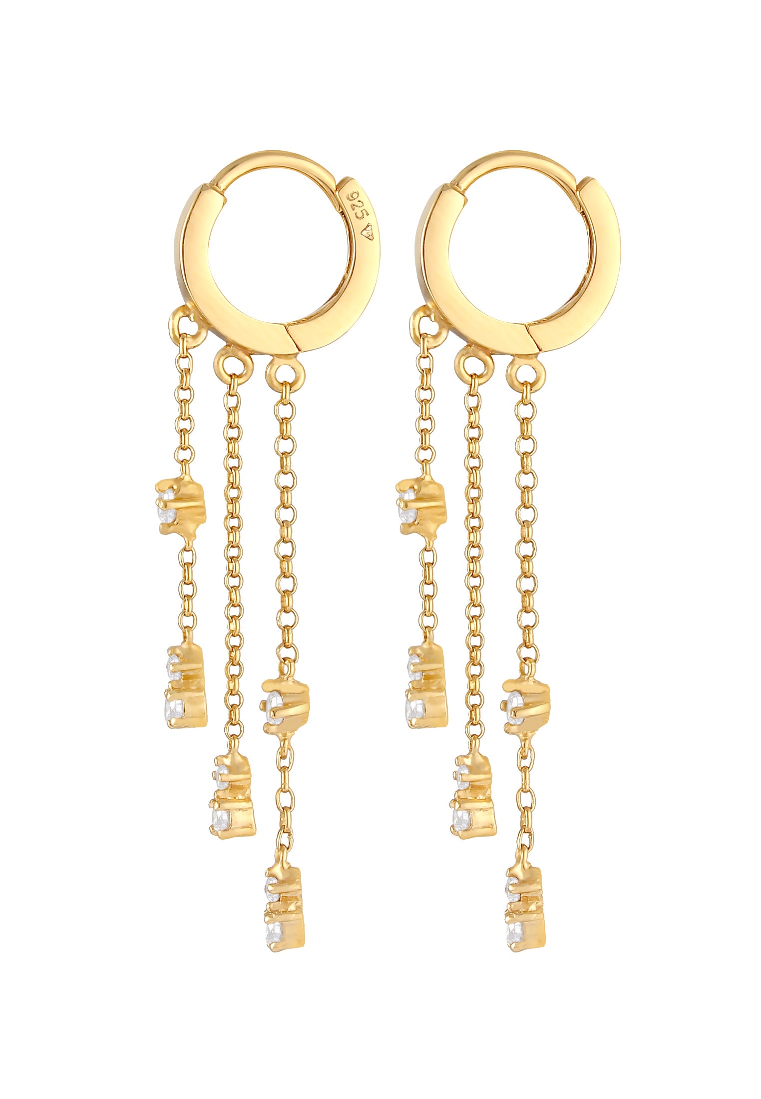 Elli Paar Ohrhänger »Ohrringe Creolen Hänger Zirkonia 925 Silber«