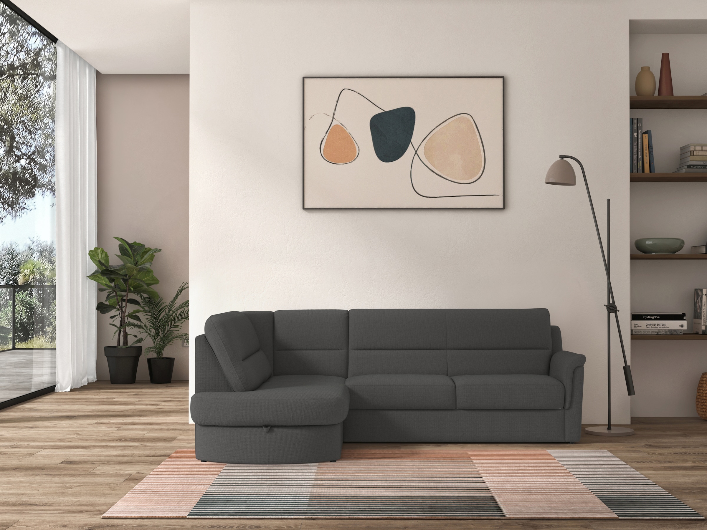 sit&more Ecksofa »Panini L-Form«, wahlweise mit Bettfunktion und Bettkasten