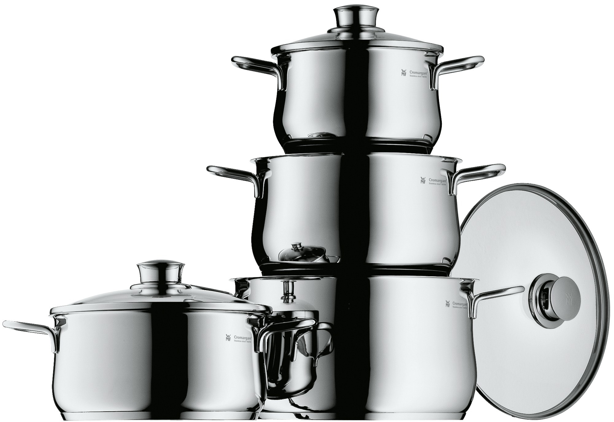 WMF Topf-Set tlg.), mit Jahren 8 Garantie Plus«, XXL 3 Induktion 18/10, (Set, stilvollstahl Rostfrei »Diadem Cromargan®