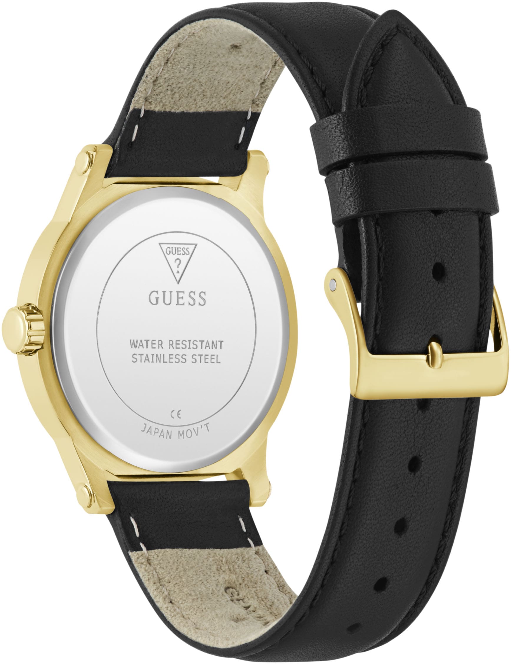 Guess Quarzuhr »ANNETTE« Armbanduhr, Damenuhr, Lederarmband, analog