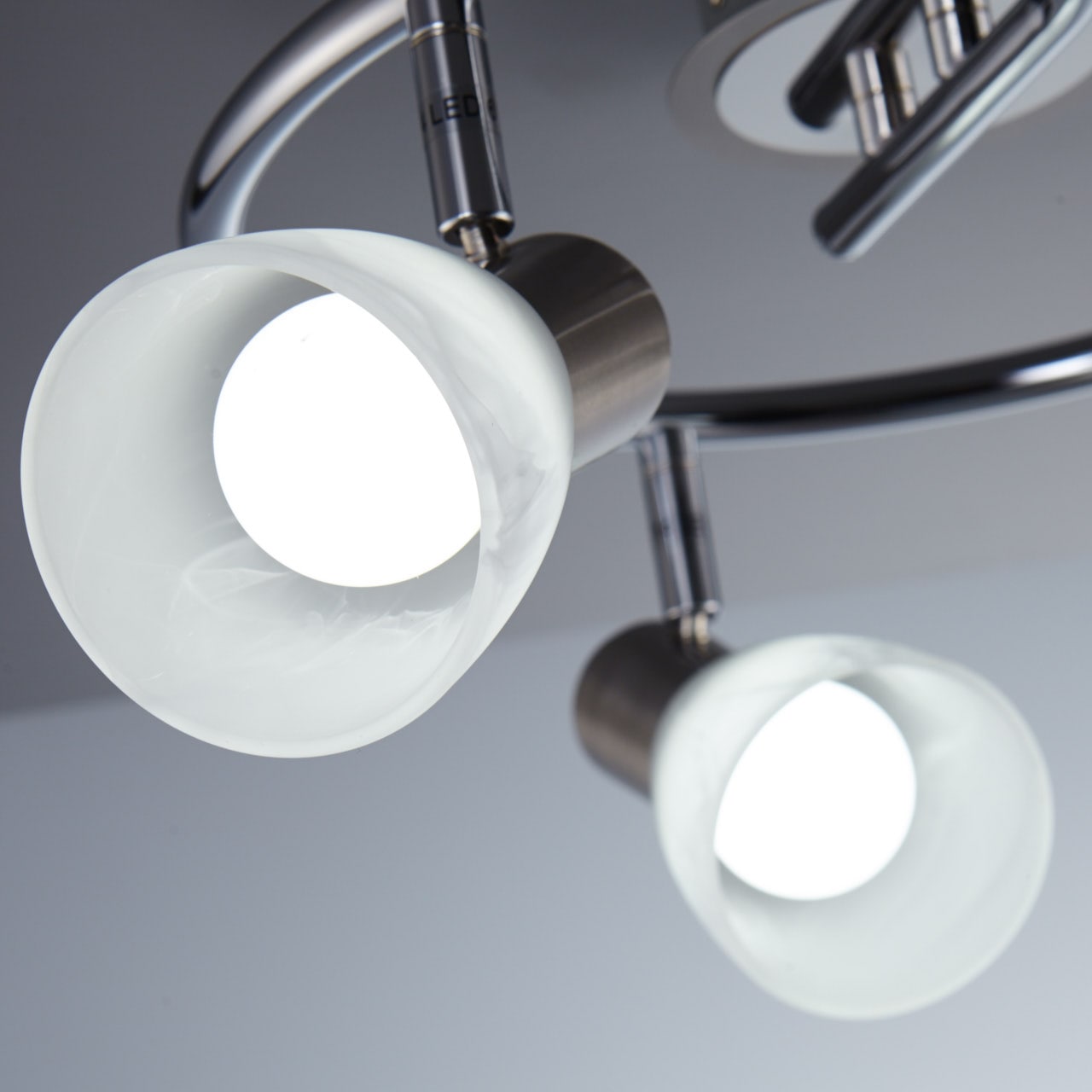 Deckenspot online 3 LED XXL Jahren | E14 schwenkbare LED Chrom, mit 3 B.K.Licht Spots, Deckenleuchte, flammig-flammig, Garantie »Lunas«, kaufen Glas-Lampenschirm,