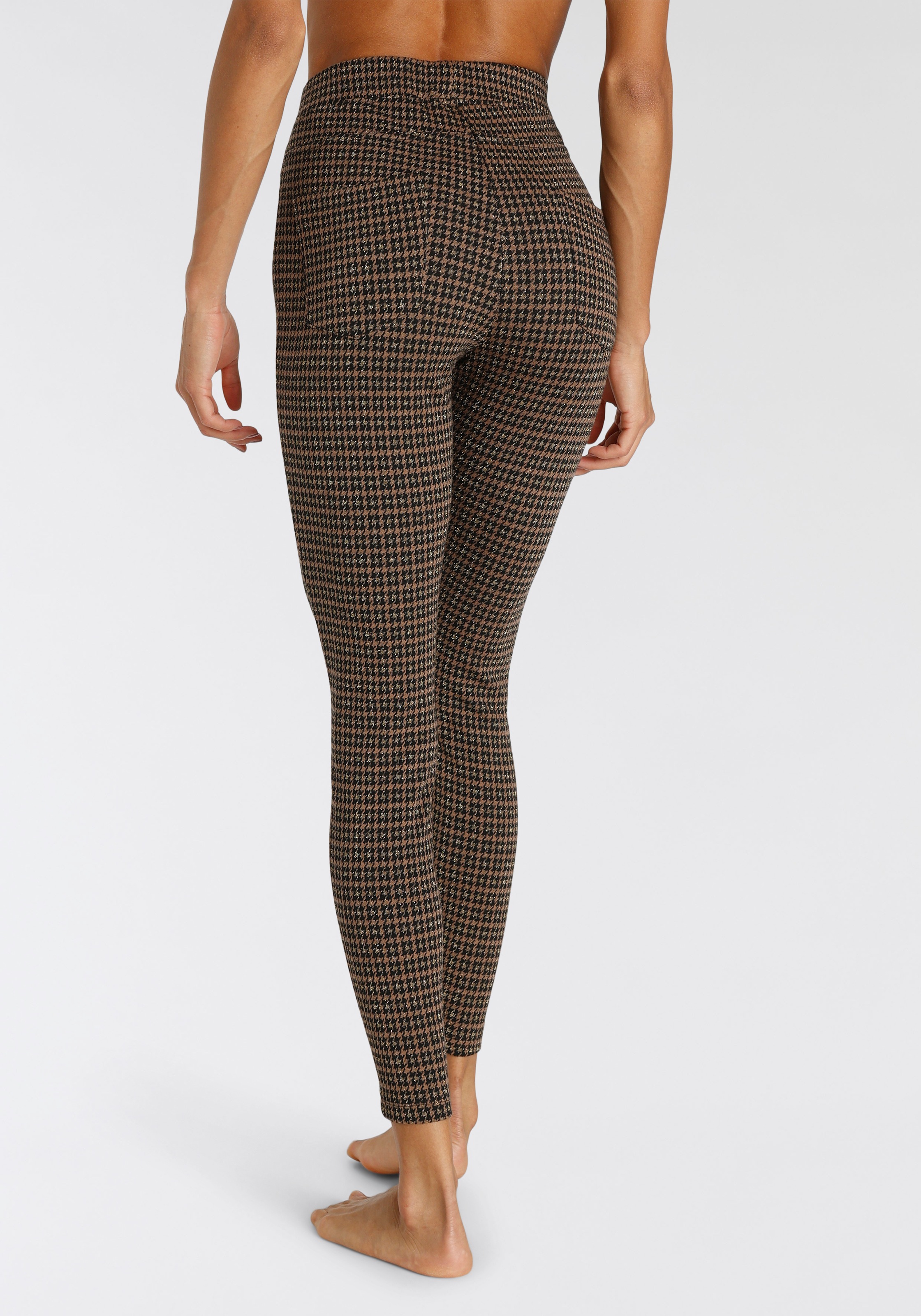 LASCANA Leggings, mit glitzerndem Hahnentritt Muster