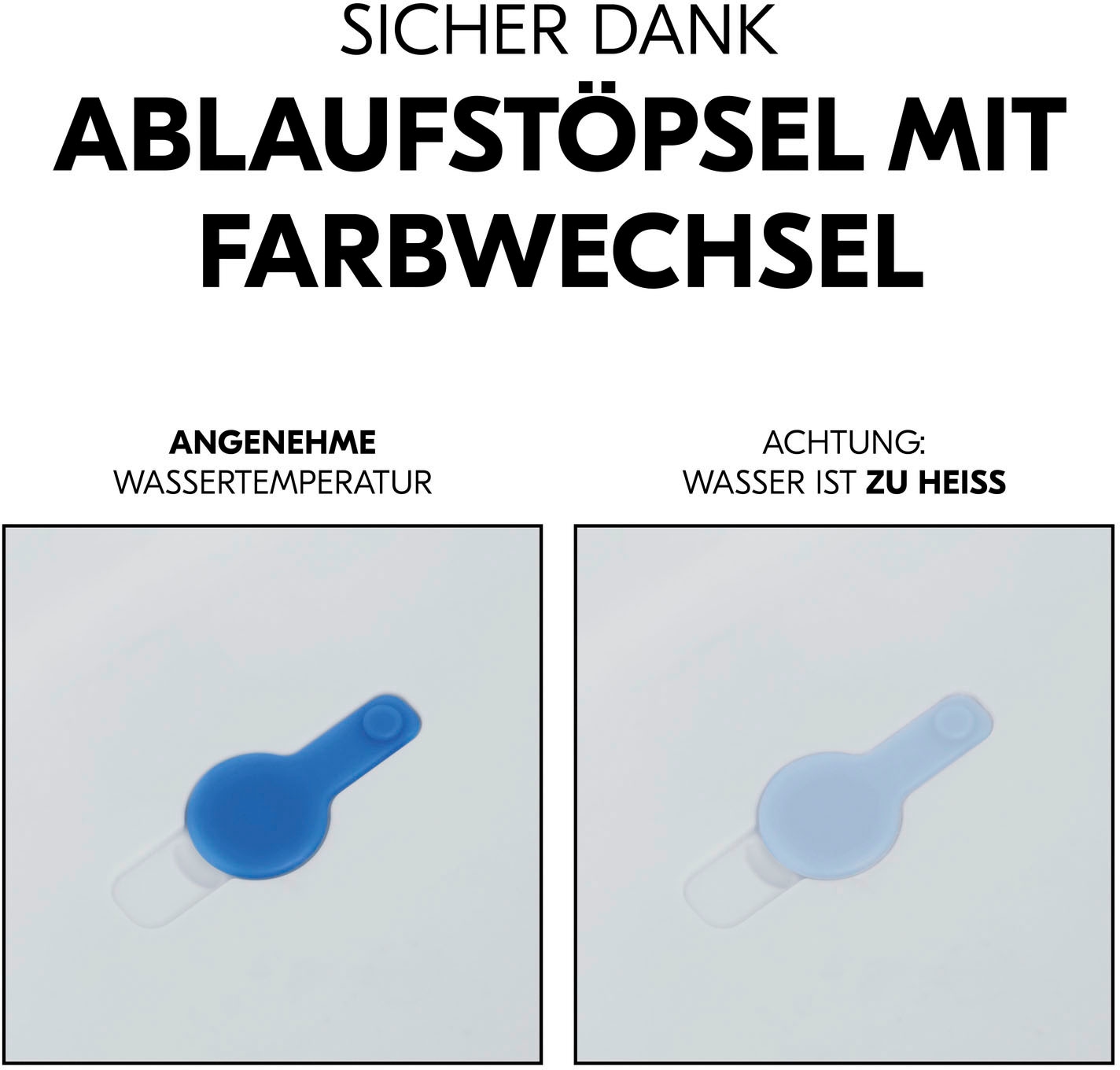 Hauck Babybadewanne »Wash N Fold L, White/Stone« Höhe 44 cm Standbeine | wärmeempfindlicher Ablaufstopfen | zusammenfaltbar Faltbadewanne mit Wassertemperaturmessung am Ablaufstopfen