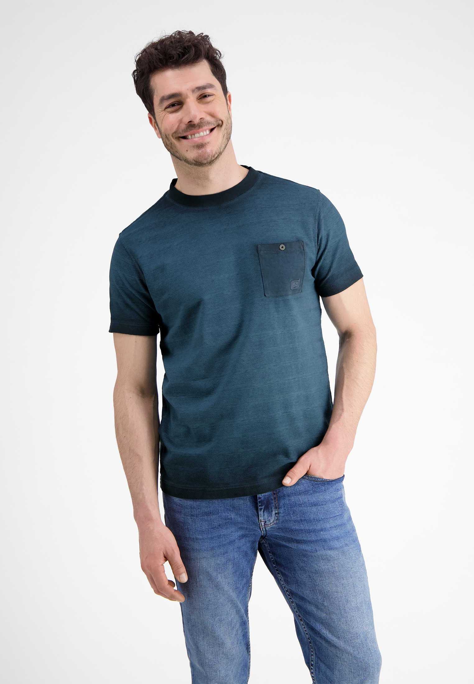 T-Shirt, gestreifte Struktur« »LERROS bei ♕ LERROS T-Shirt