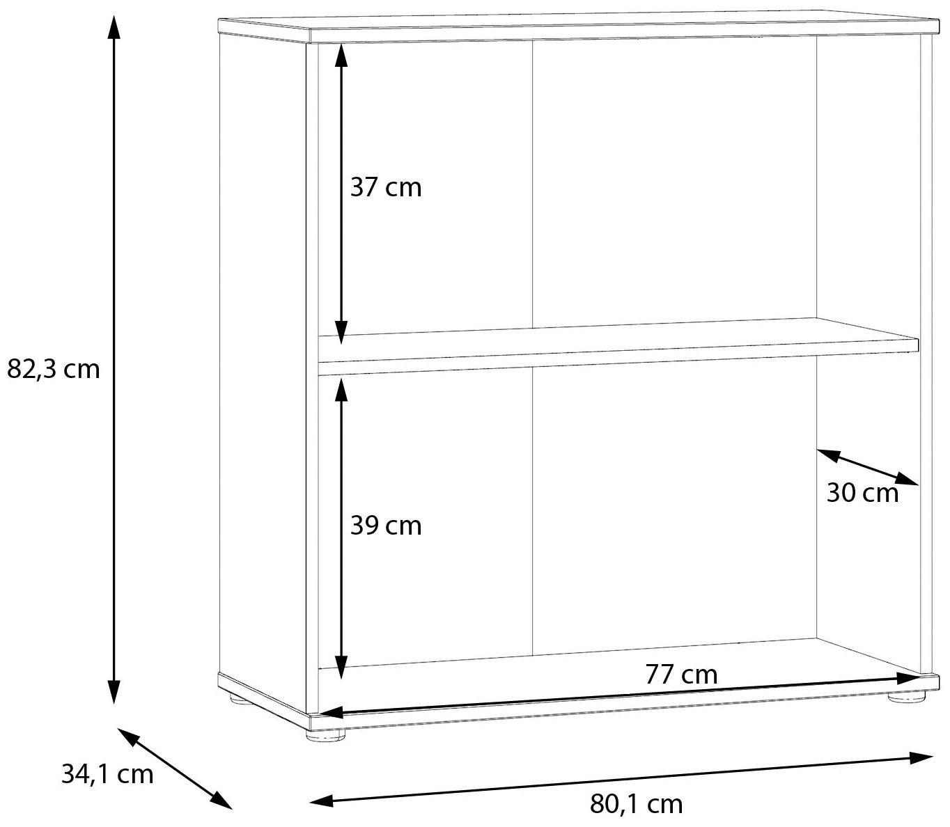 FORTE Kommode »Ganymede« Kommode, Stauraum, Metallgriffe, 4 Dekore, Breite 80,1cm