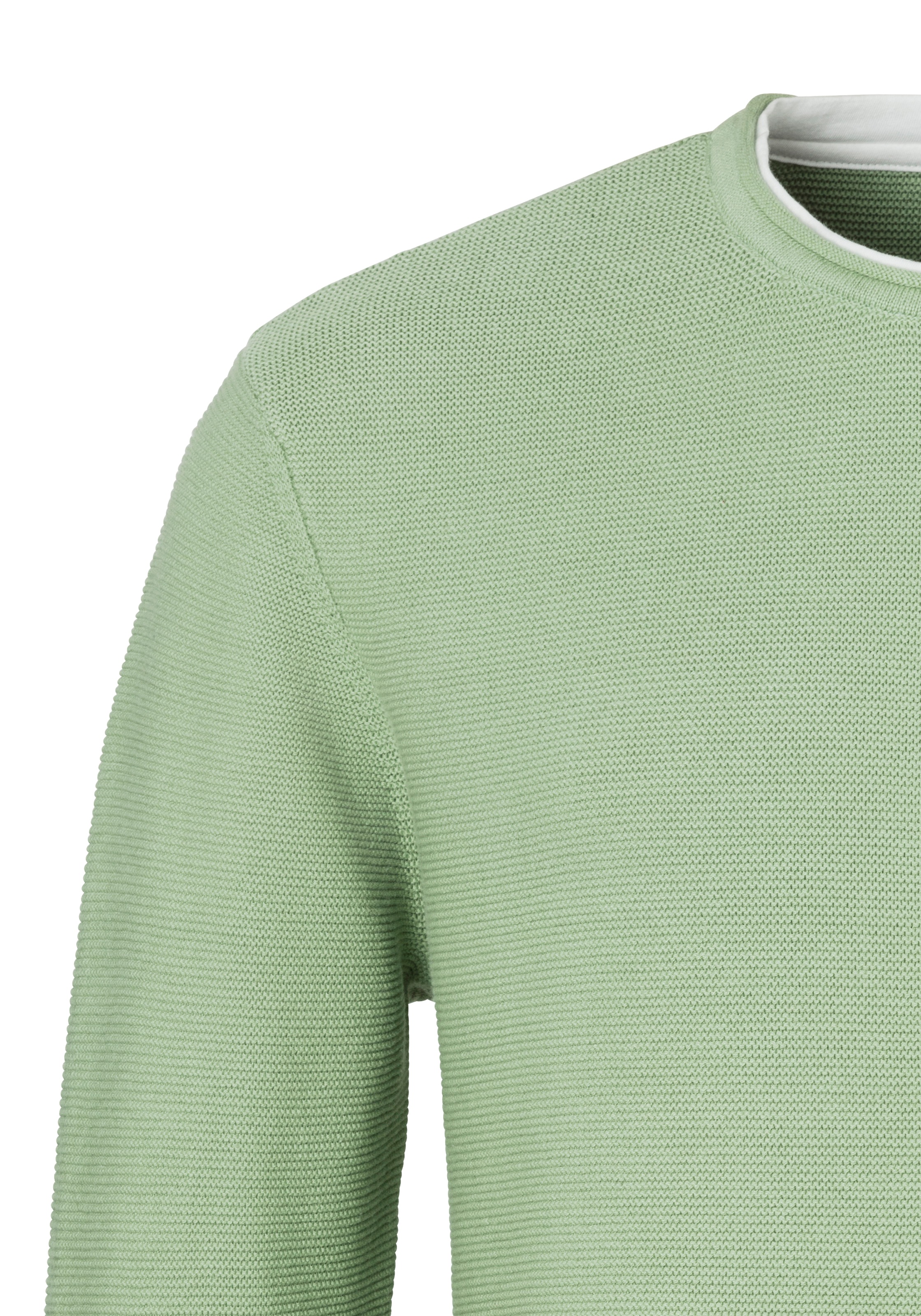 AUTHENTIC LE JOGGER Strickpullover, mit Double-Layer Optik, Pullover aus reiner Baumwolle