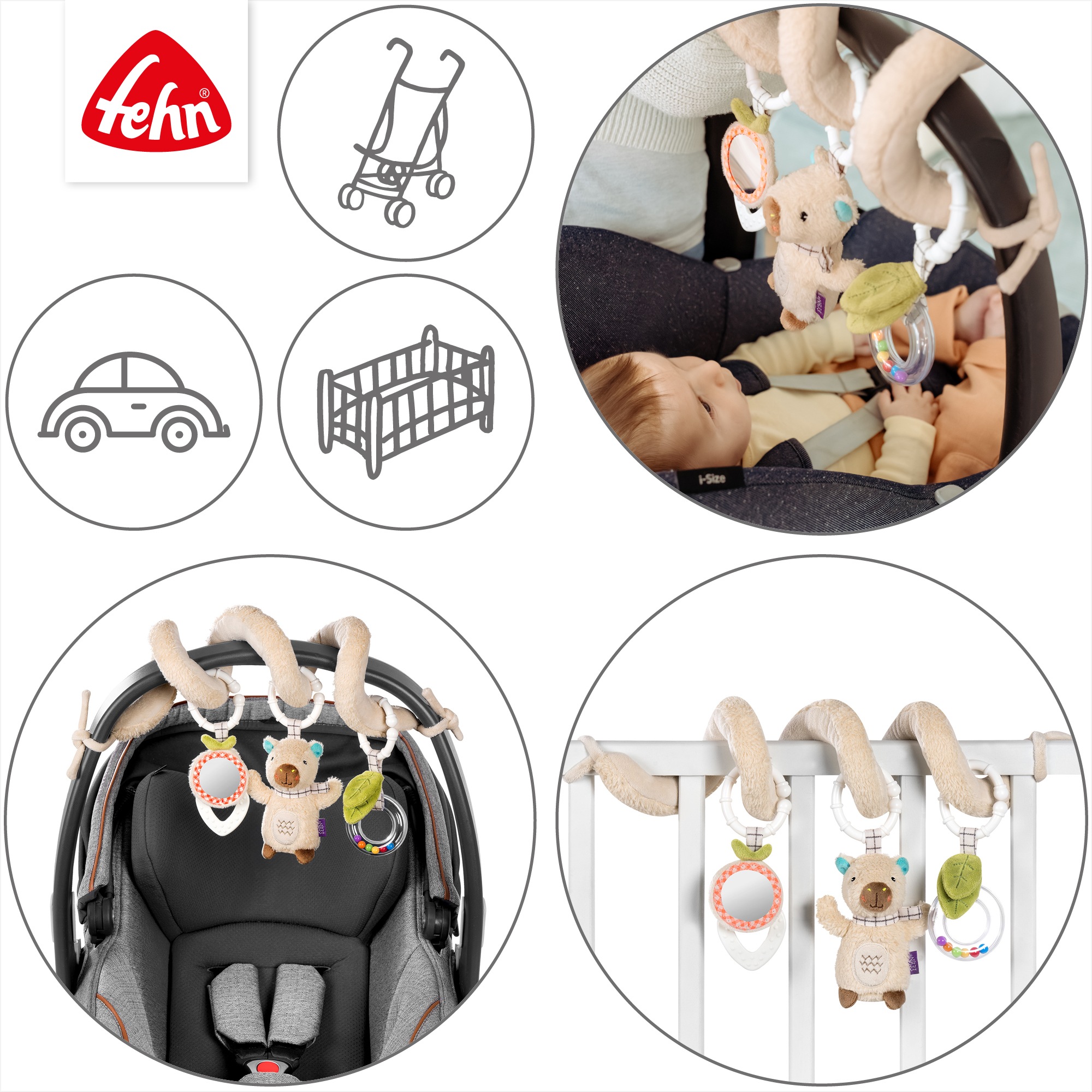 Fehn Greifspielzeug »Capybara Clara, Activity-Spirale Capybara«