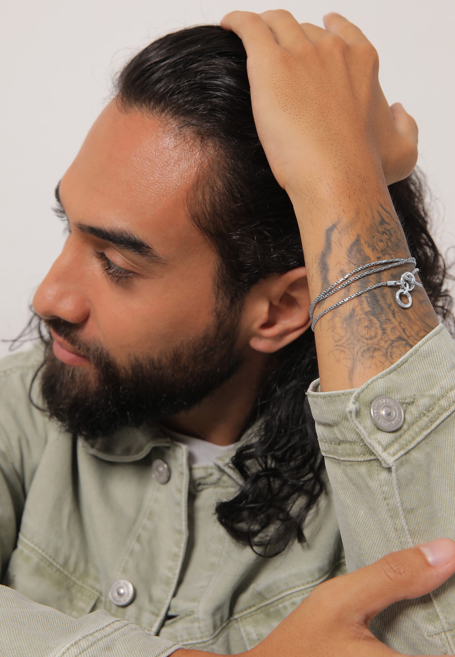 Kuzzoi Armkette »Armband Männer Kordelkette T-Bone Oxidiert 925 Silber«
