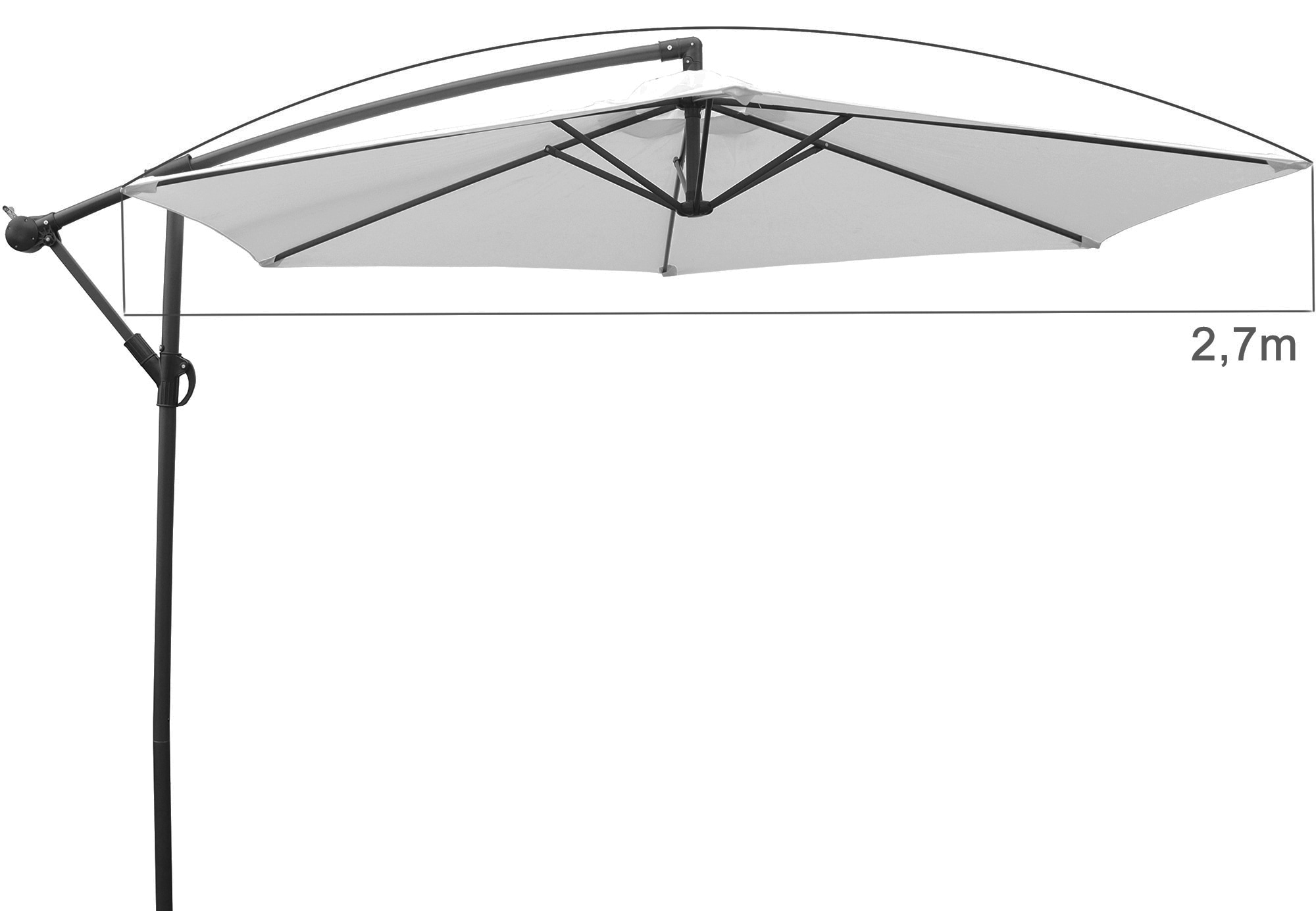 VCM Sonnenschirm »VCM Ampelschirm | Terrassenschirm | Balkonschirm | Sonnenschirm | Schirm - eckig UV-Schutz«, (VCM)