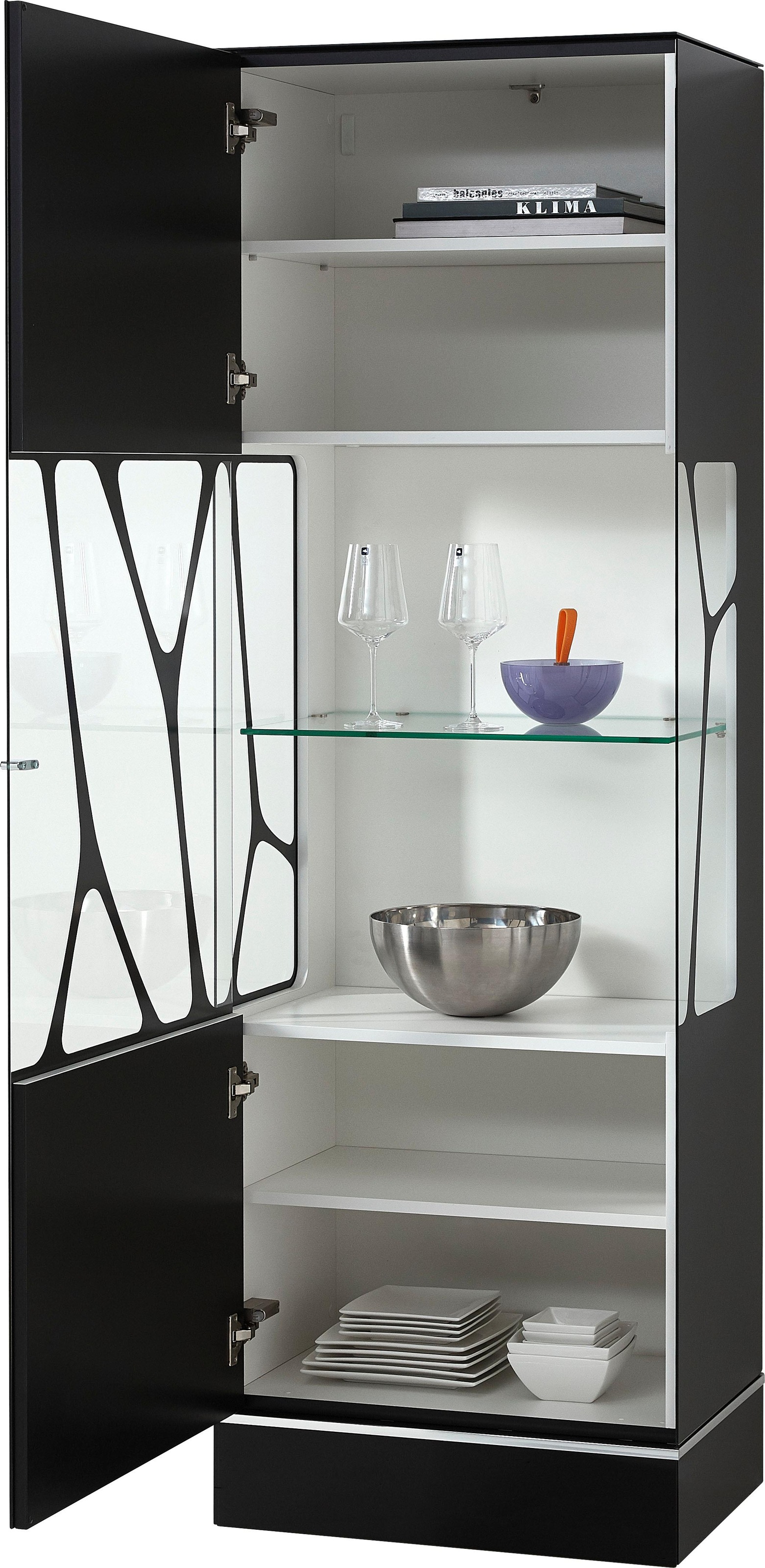 LEONARDO Glasvitrine »CUBE«, mit Genetics, wahlweise mit Beleuchtung, Höhe 192 cm