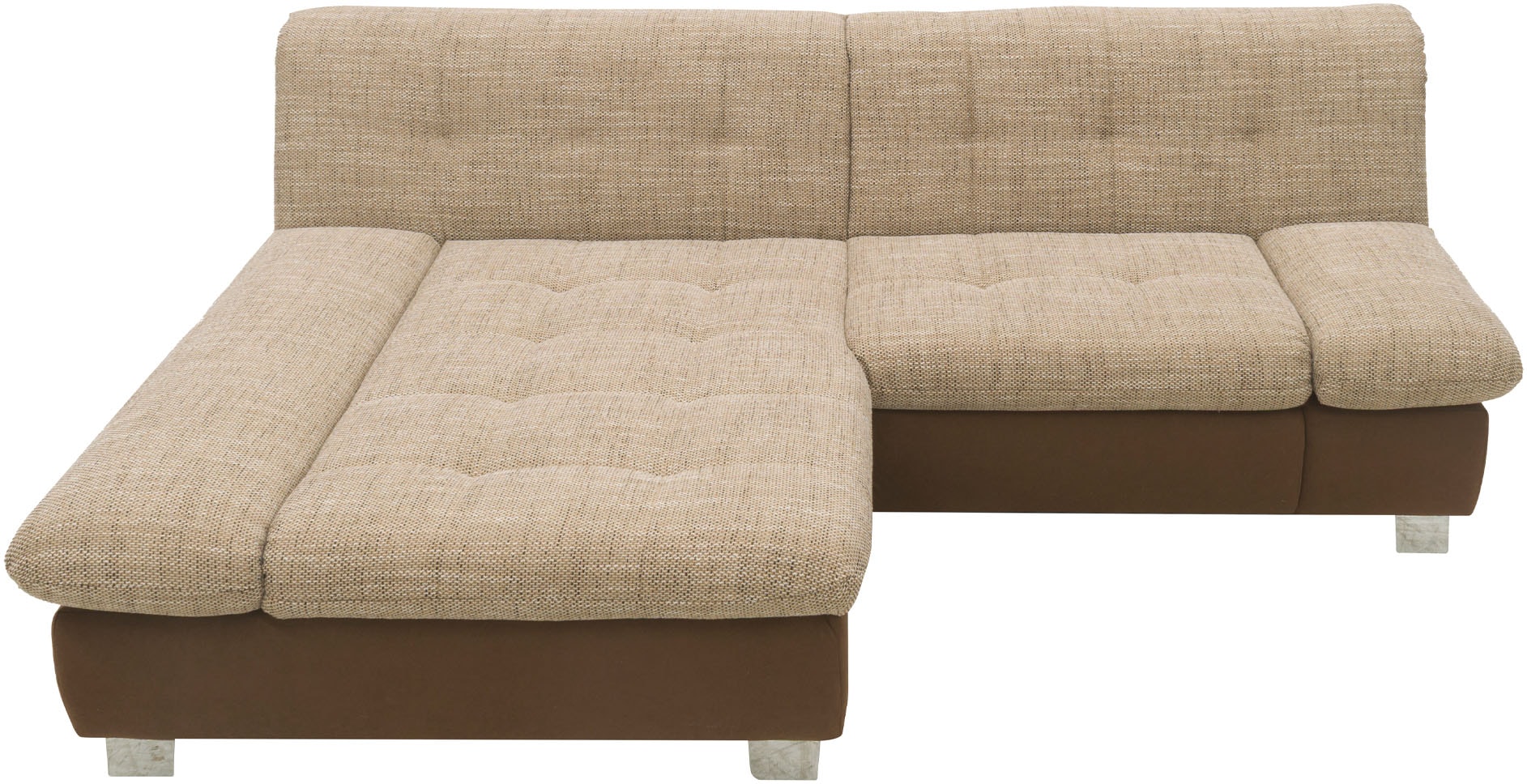 DOMO collection Ecksofa »100031 kompakte Stellmaße, komfortabel und bequem, L-Form« wahlweise mit Bettfunktion und Armteilverstellung. Breite 234 cm