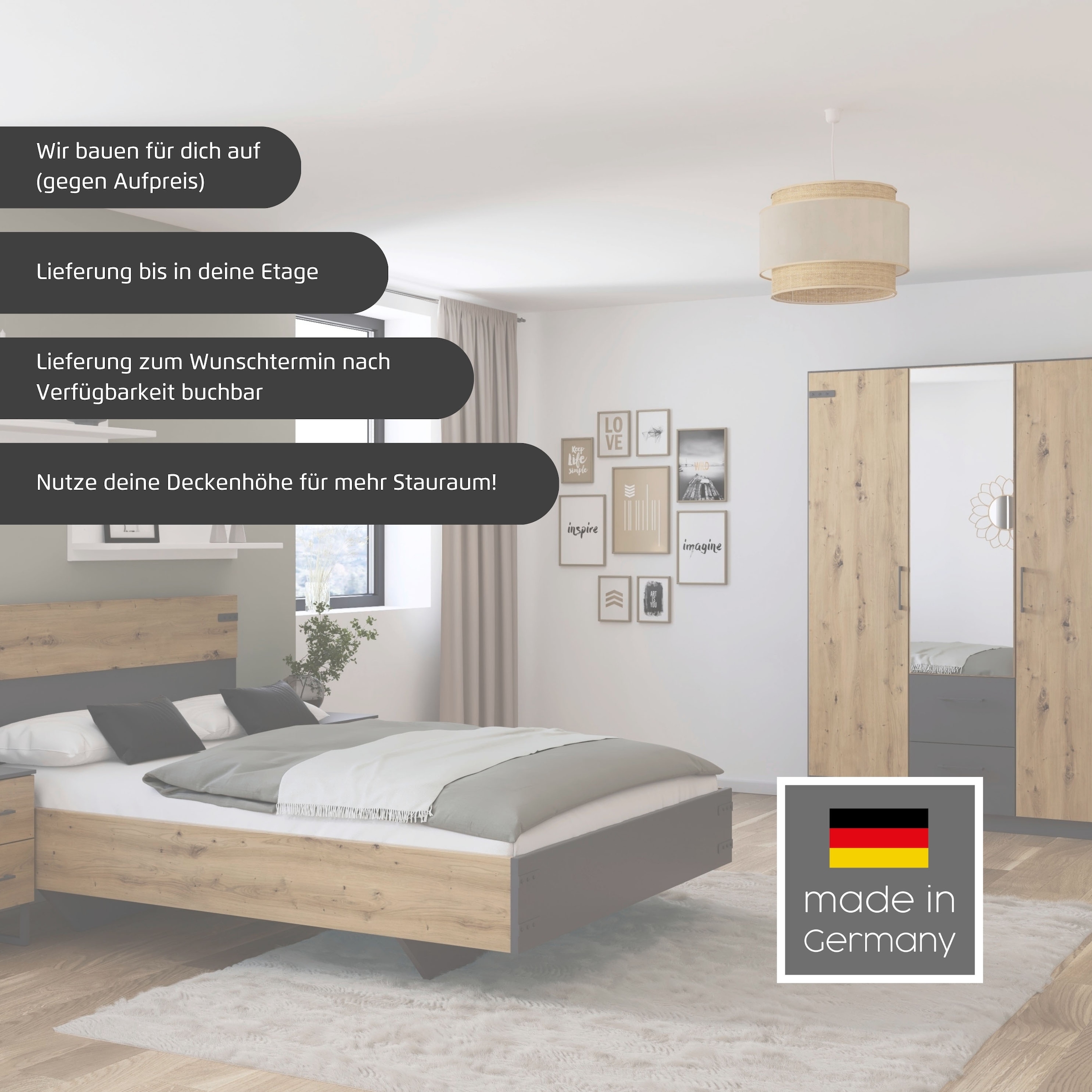 rauch Drehtürenschrank »Kleiderschrank Jugendzimmer Kinderzimmer Stauraum Topseller Holmes« mit Applikationen "Industrial Style"