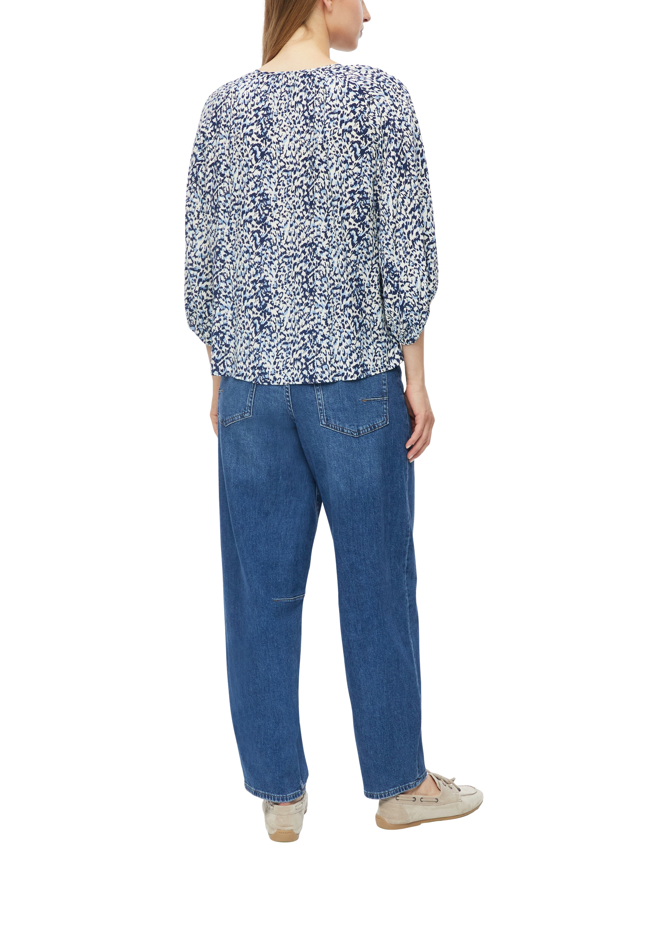 s.Oliver Druckbluse 3/4-Arm Sommerbluse / bedruckt / Rundhals