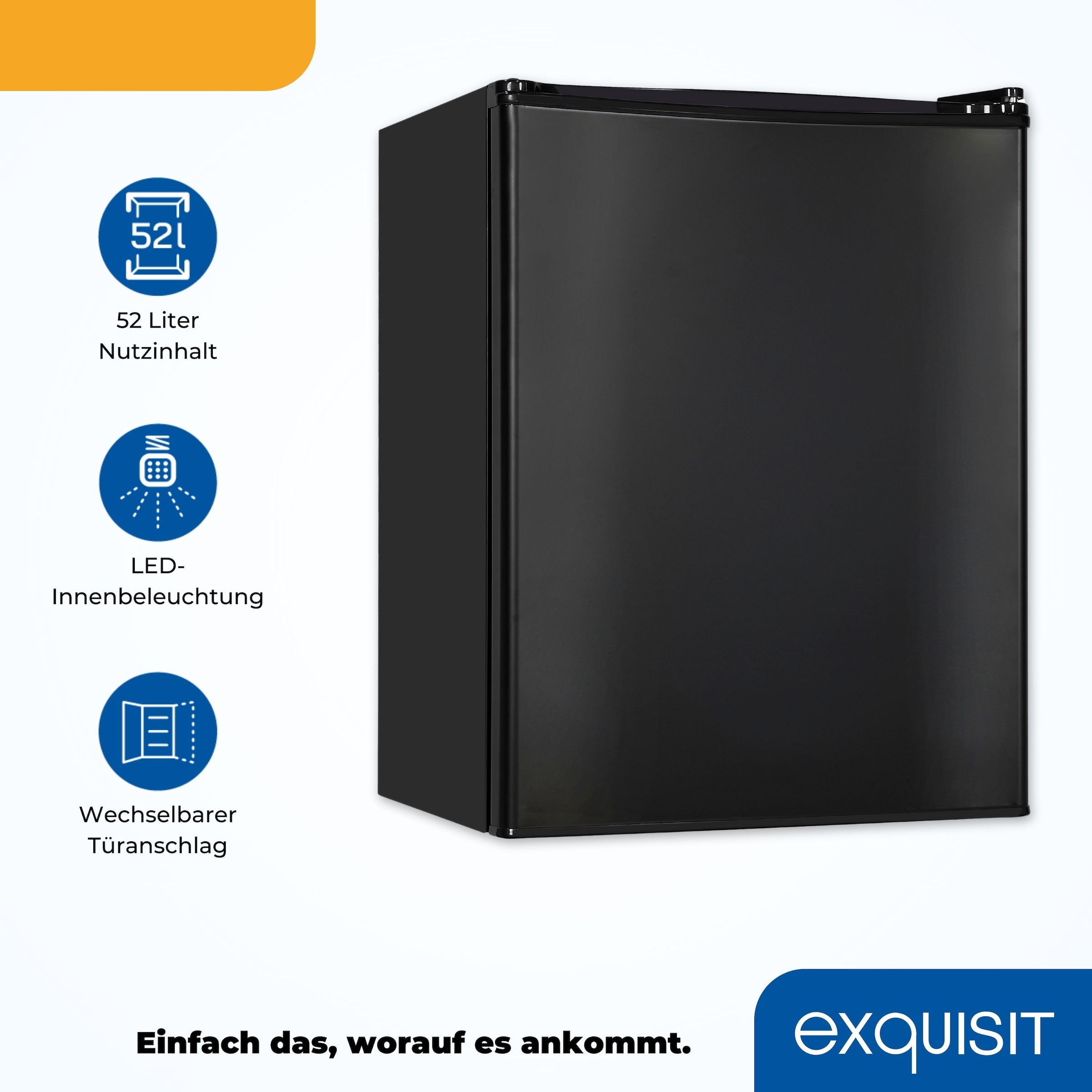 exquisit Kühlschrank »KB60-V-090E schwarz«, 52 L Volumen