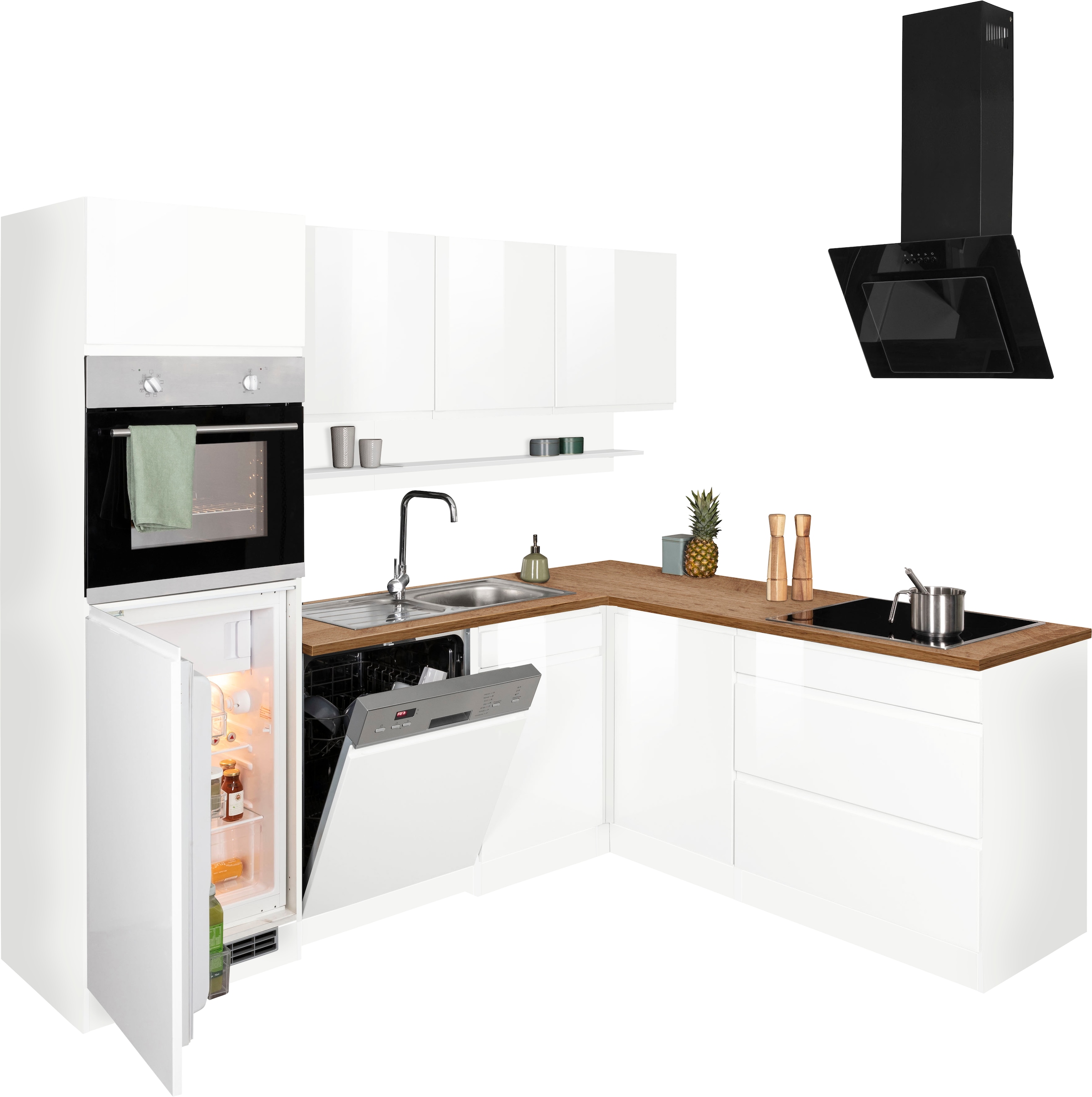 KOCHSTATION Winkelküche »KS-Virginia«, Stellbreite 230/190 cm, wahlweise mit Induktion
