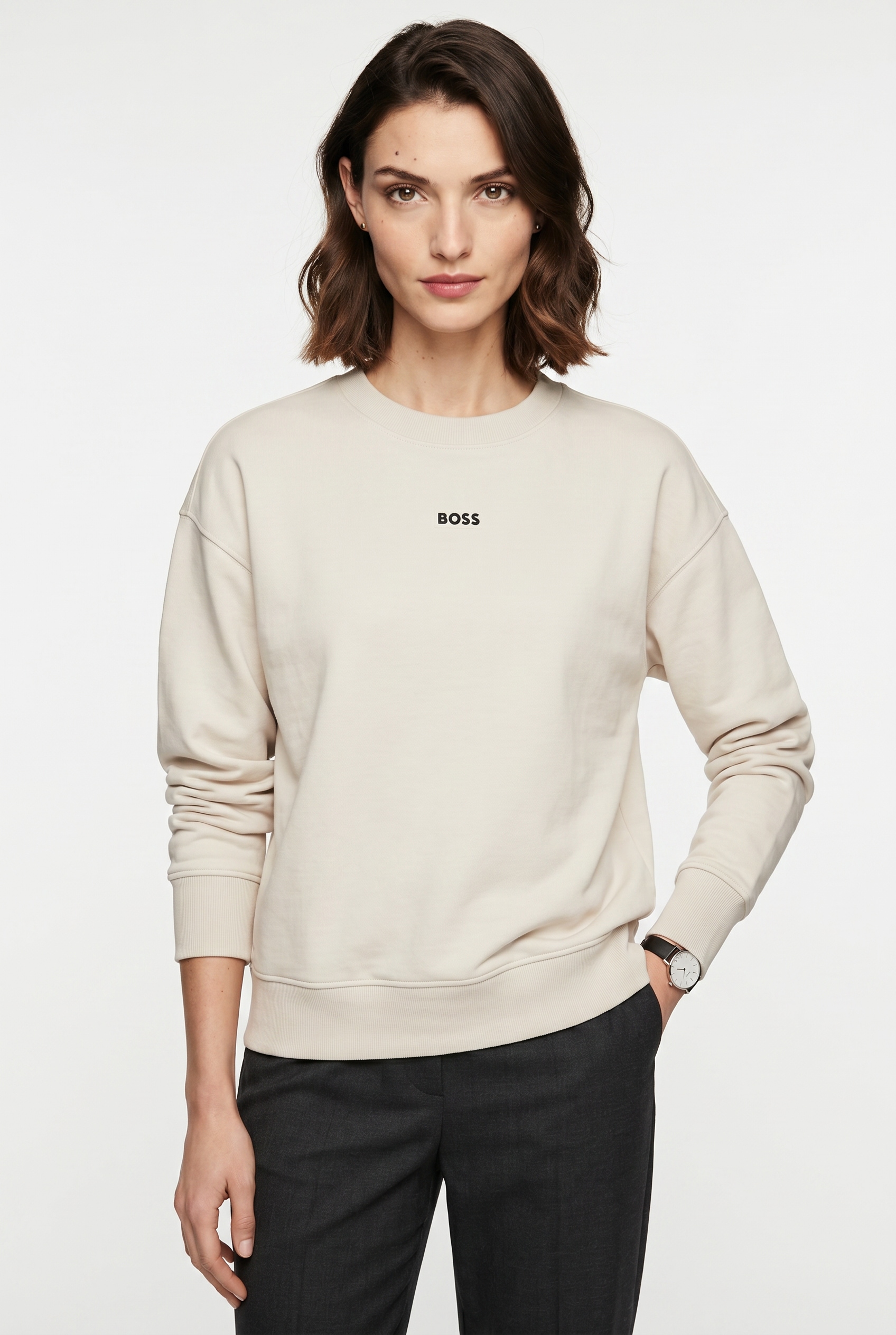 BOSS ORANGE Sweatshirt »Eteia Premium Damenmode«, oversized, Rundhals, mit BOSS Logo
