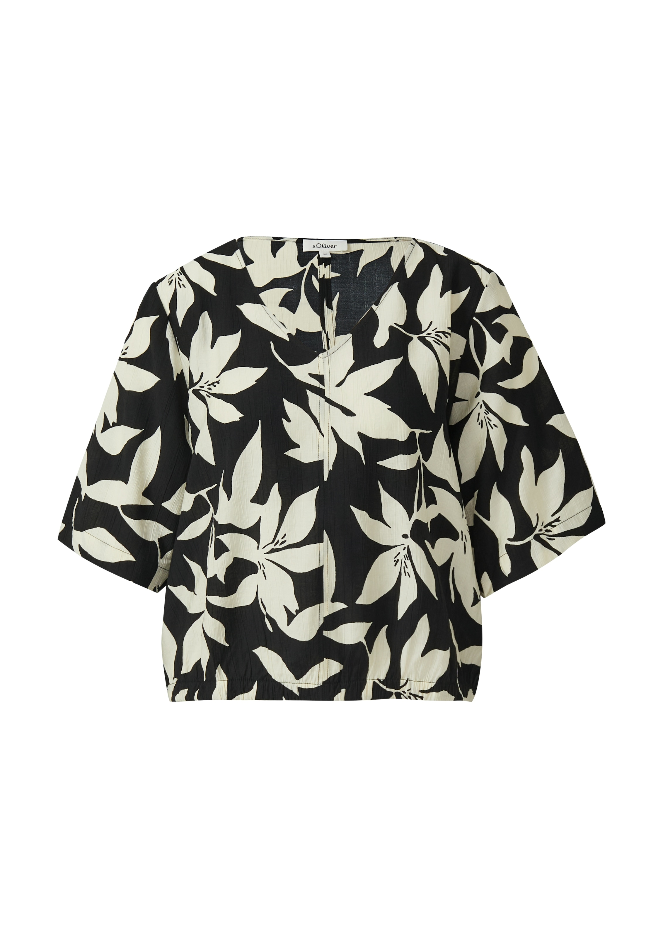s.Oliver Shirtbluse weite Passform, V-Ausschnitt