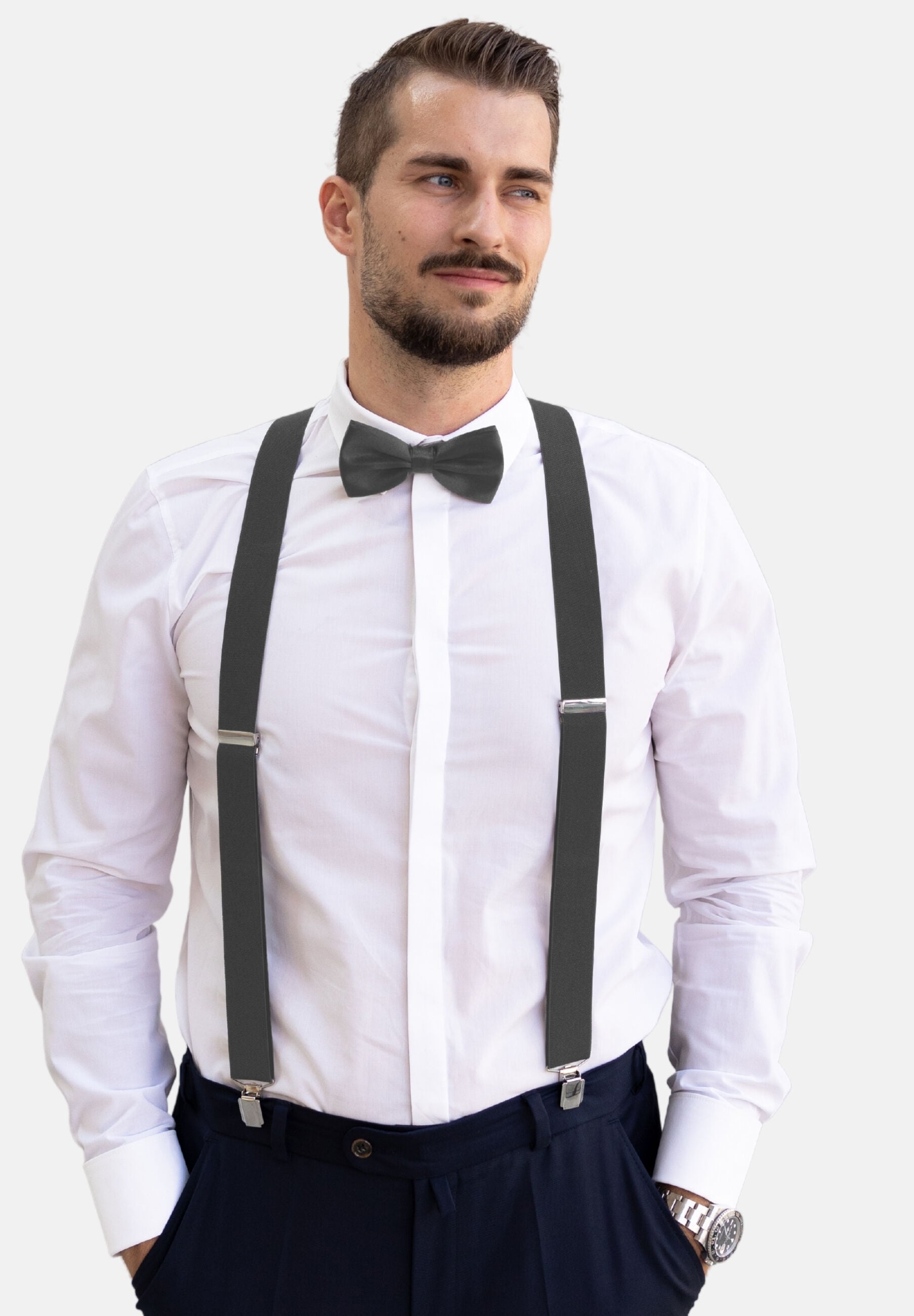 Massi Morino Hosenträger »Massi Morino Hosenträger-Set« 2 Stk. mit Fliege