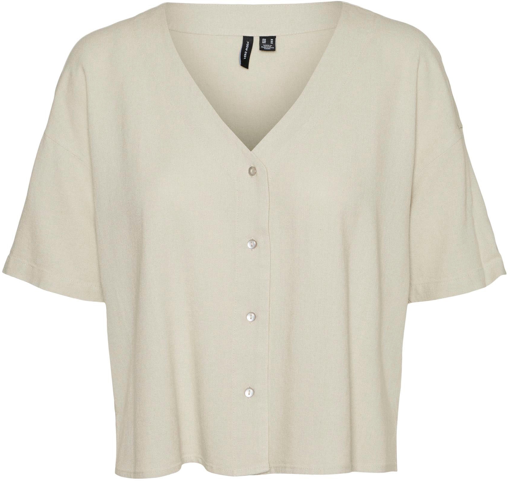 Vero Moda Kurzarmshirt »VMJESMILO 2/4 SHIRT WVN GA NOOS« mit V-Ausschnitt