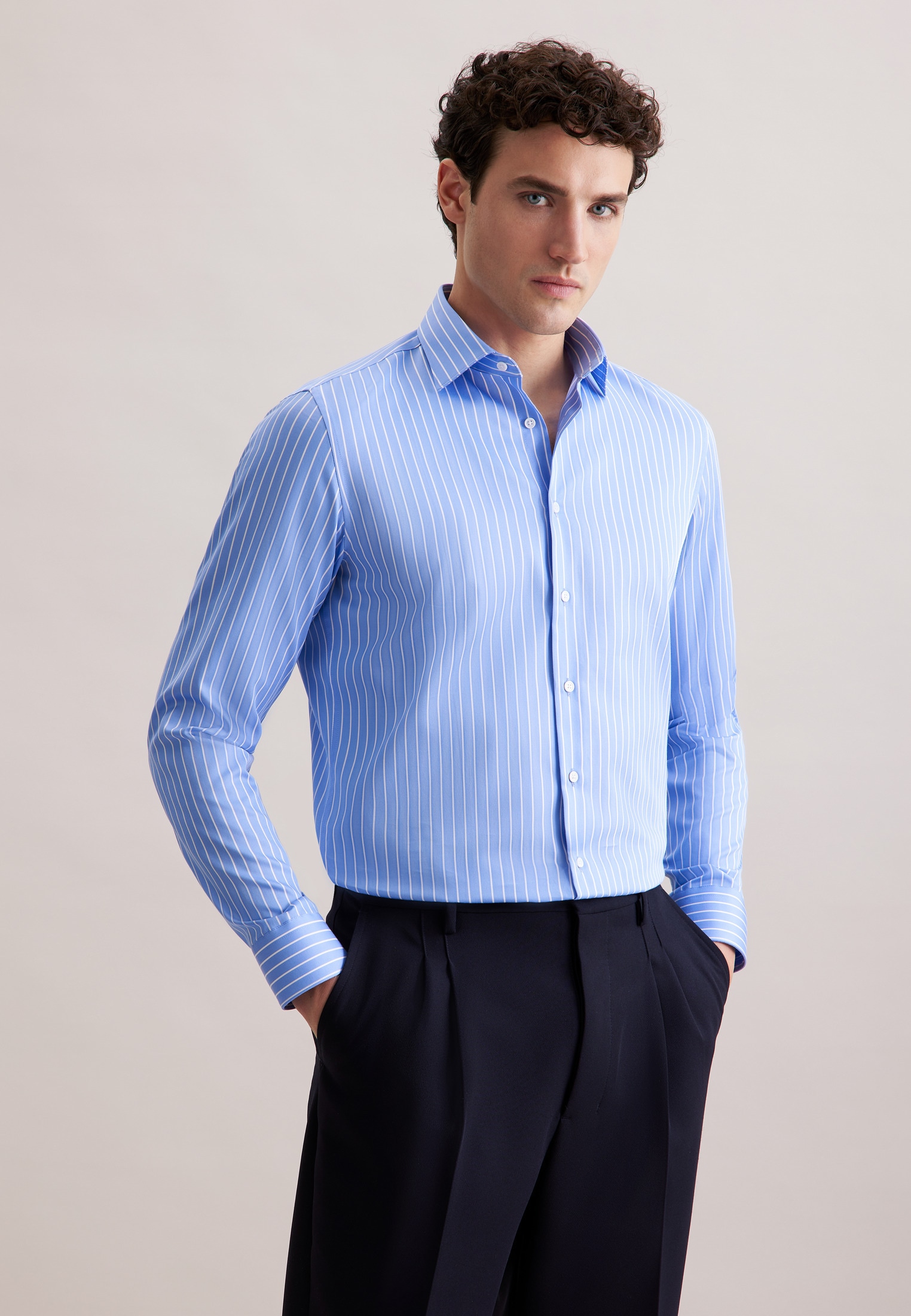 seidensticker Businesshemd »Schwarze Rose« Slim 1/1 Kentkragen Gestreift