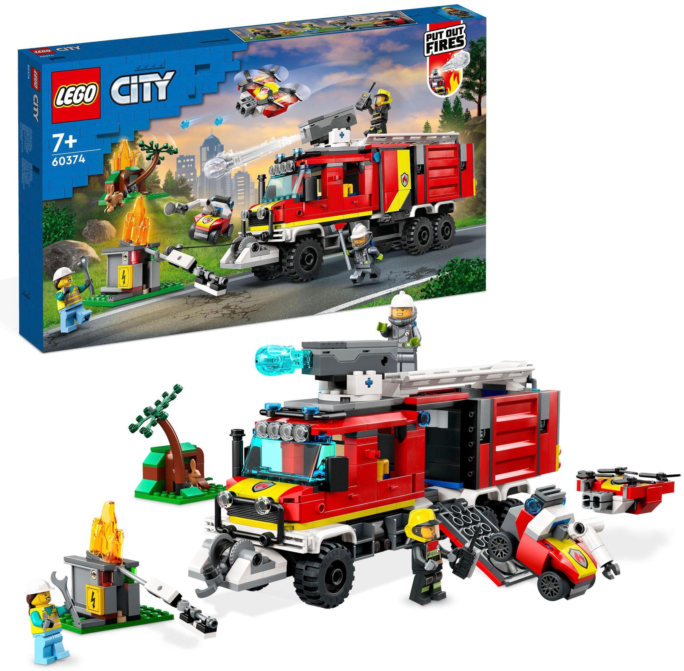 Konstruktionsspielsteine »Einsatzleitwagen der Feuerwehr (60374), LEGO® City«, (502...