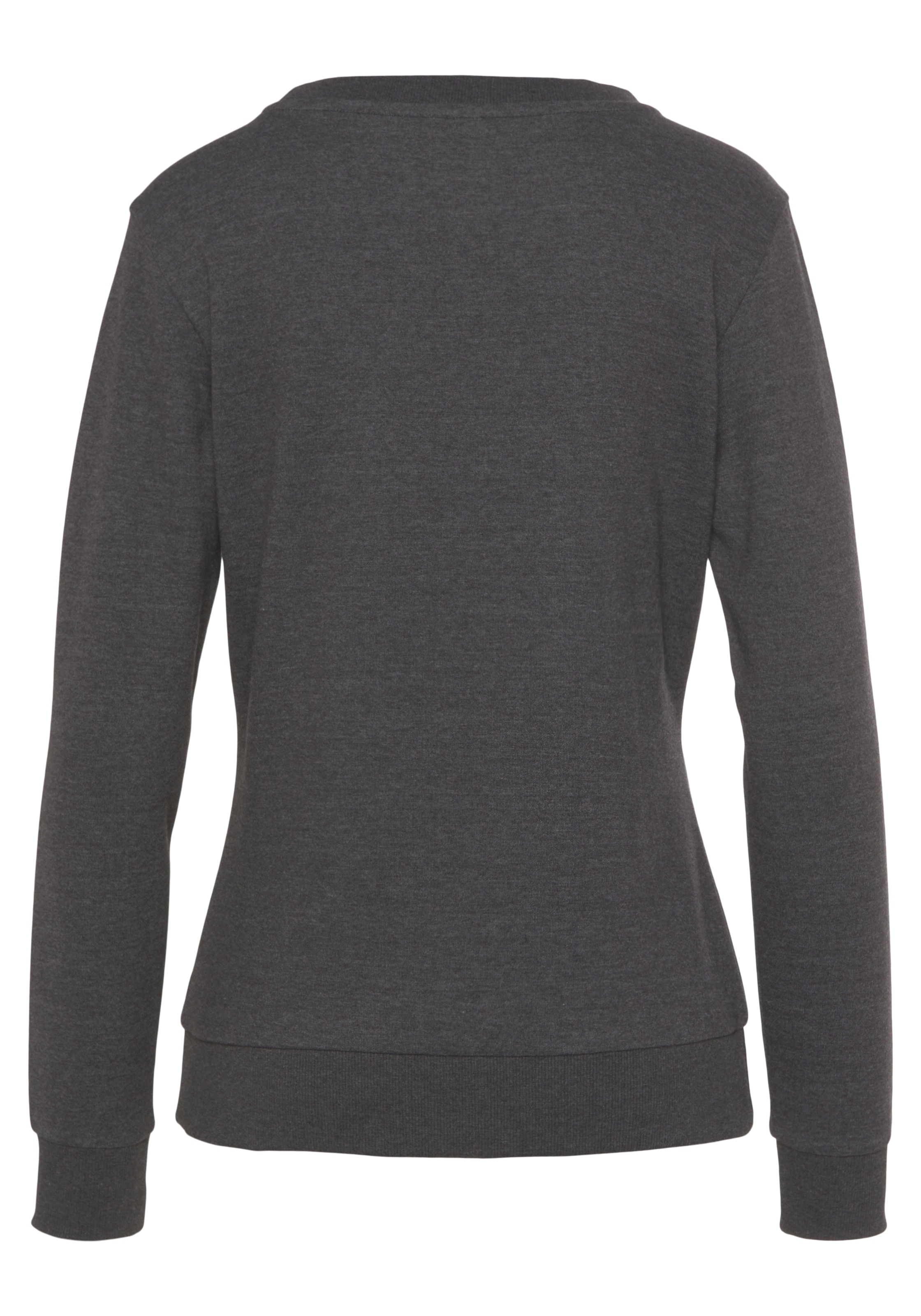 Bench. Loungewear Sweatshirt, mit glänzender Logostickerei, Loungewear