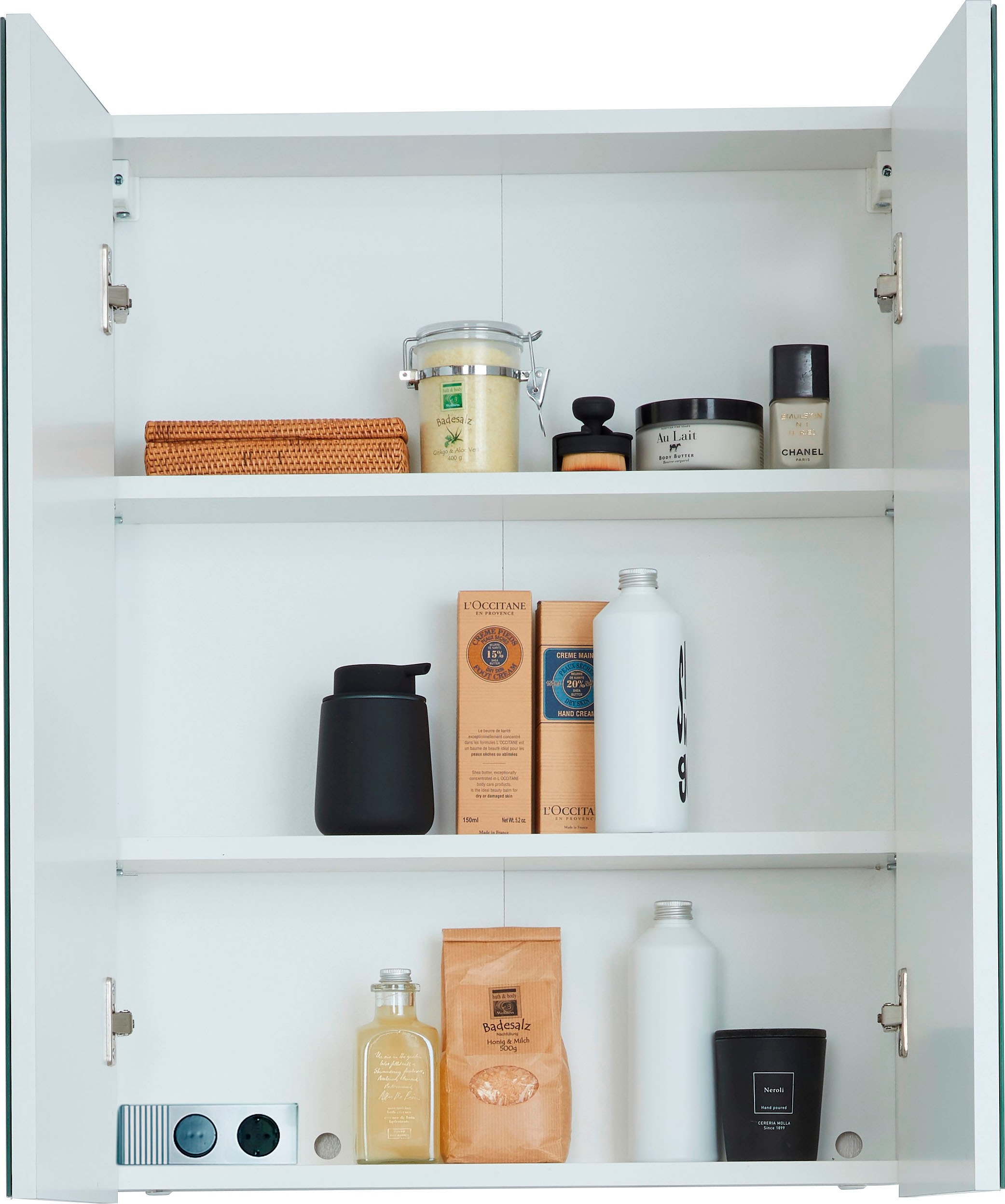 welltime Spiegelschrank »Sovana« Badschrank wahlweise mit oder ohne Beleuchtung - (B/T/H) 60/18/67 cm