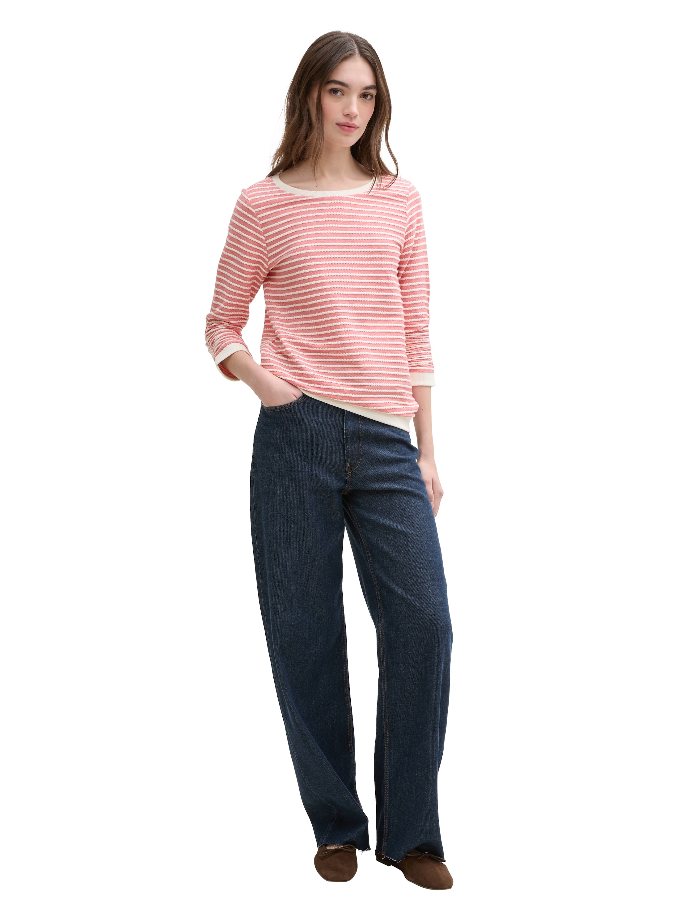 TOM TAILOR Denim Sweatshirt, mit gestreifter Optik