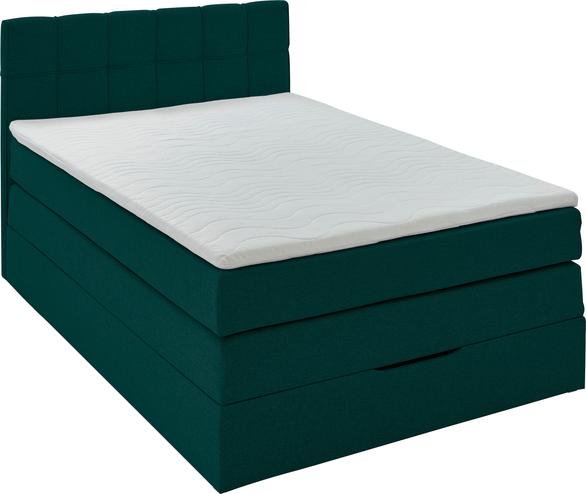 Home affaire Boxspringbett »Fornoli« inkl. Topper und Bettkasten, H3 in zwei Matratzenarten