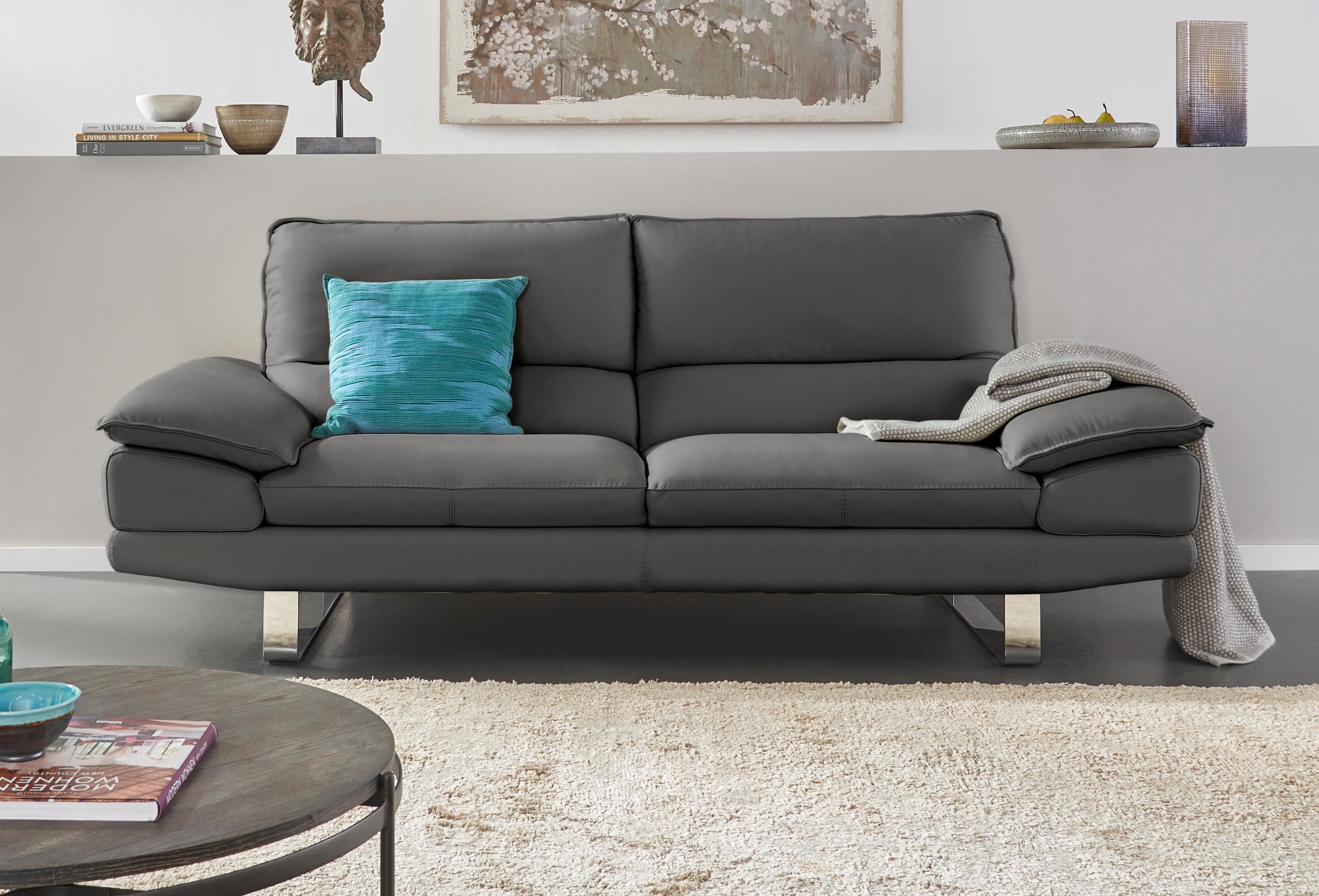 3-Sitzer »Dave, Sitzkomfort der Extraklasse, tolle Details«, Designsofa auf Kufenfuß,...