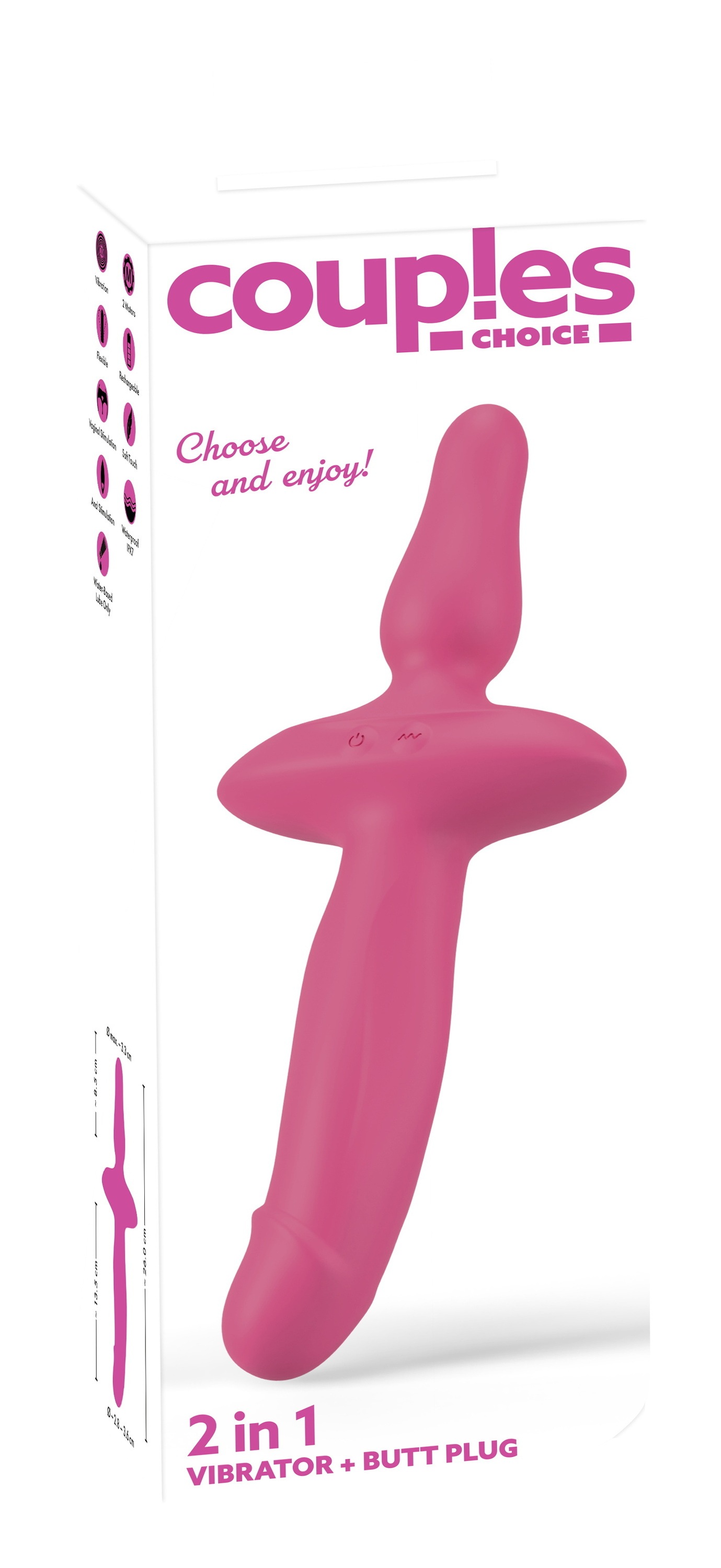 coup!es choice Vibrator »Doppelvibrator 2in1 Vibrator + Butt Plug«