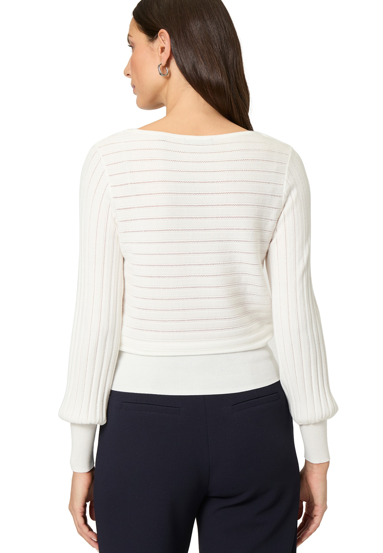Zero Rundhalspullover »Pullover mit Strukturmuster«