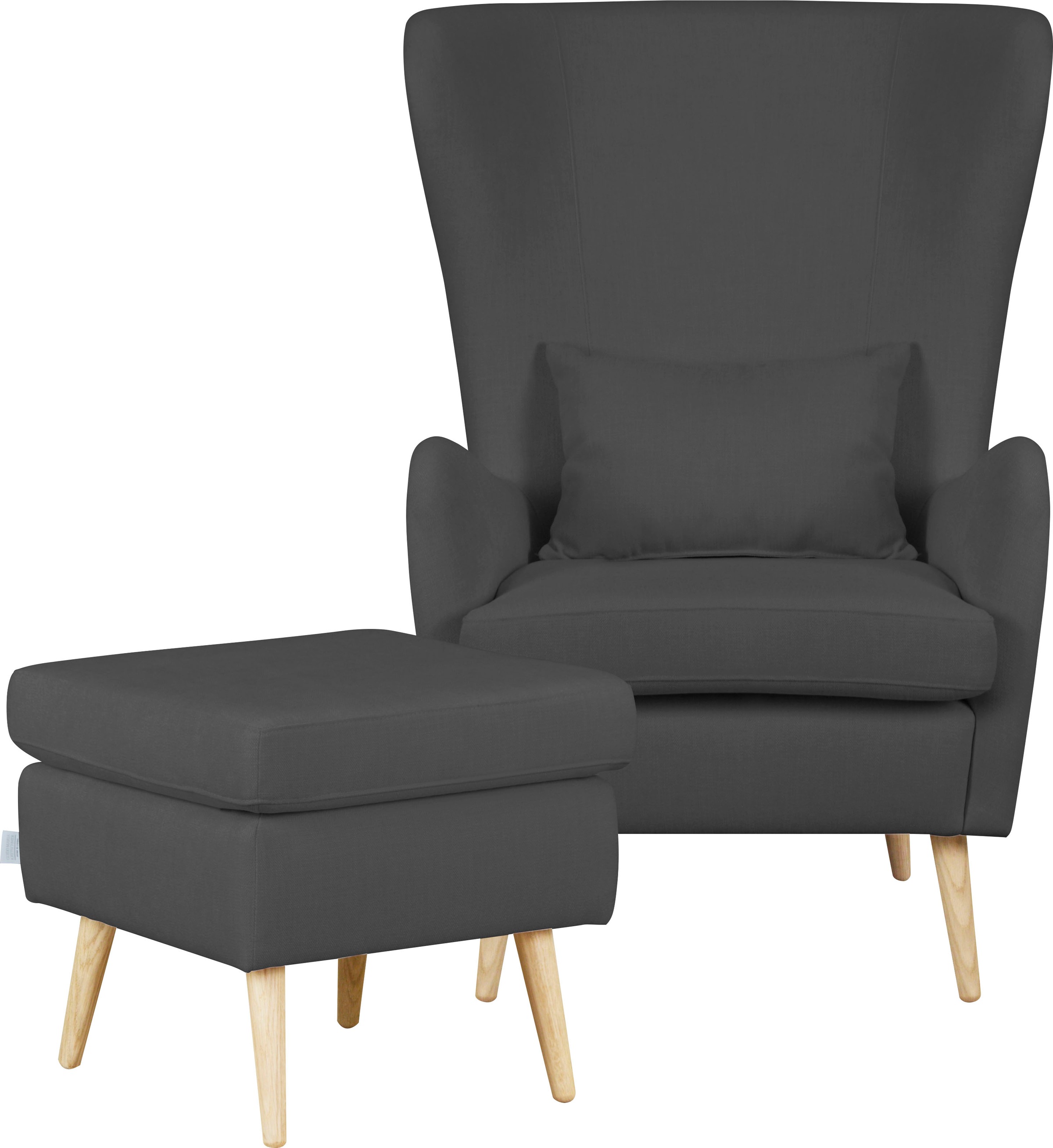 Home affaire Sessel "Sallito, TV-Sessel, Ohrensessel mit" Hocker, in vielen Bezugsqualitäten, auch in Samtcord