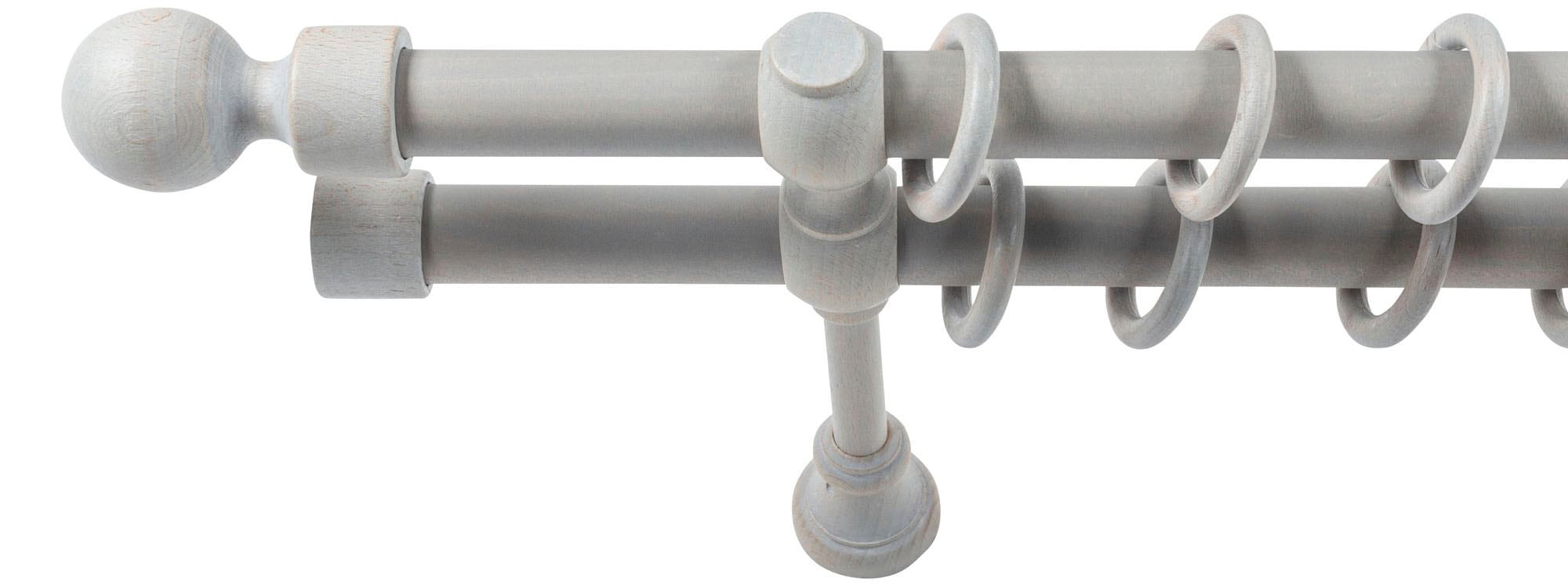 SN DECO GROUP Gardinenstange »Giro« 2 läufig-läufig Fixmaß 28 mm, Holz, verschiedene Längen und Farben, Komplettset