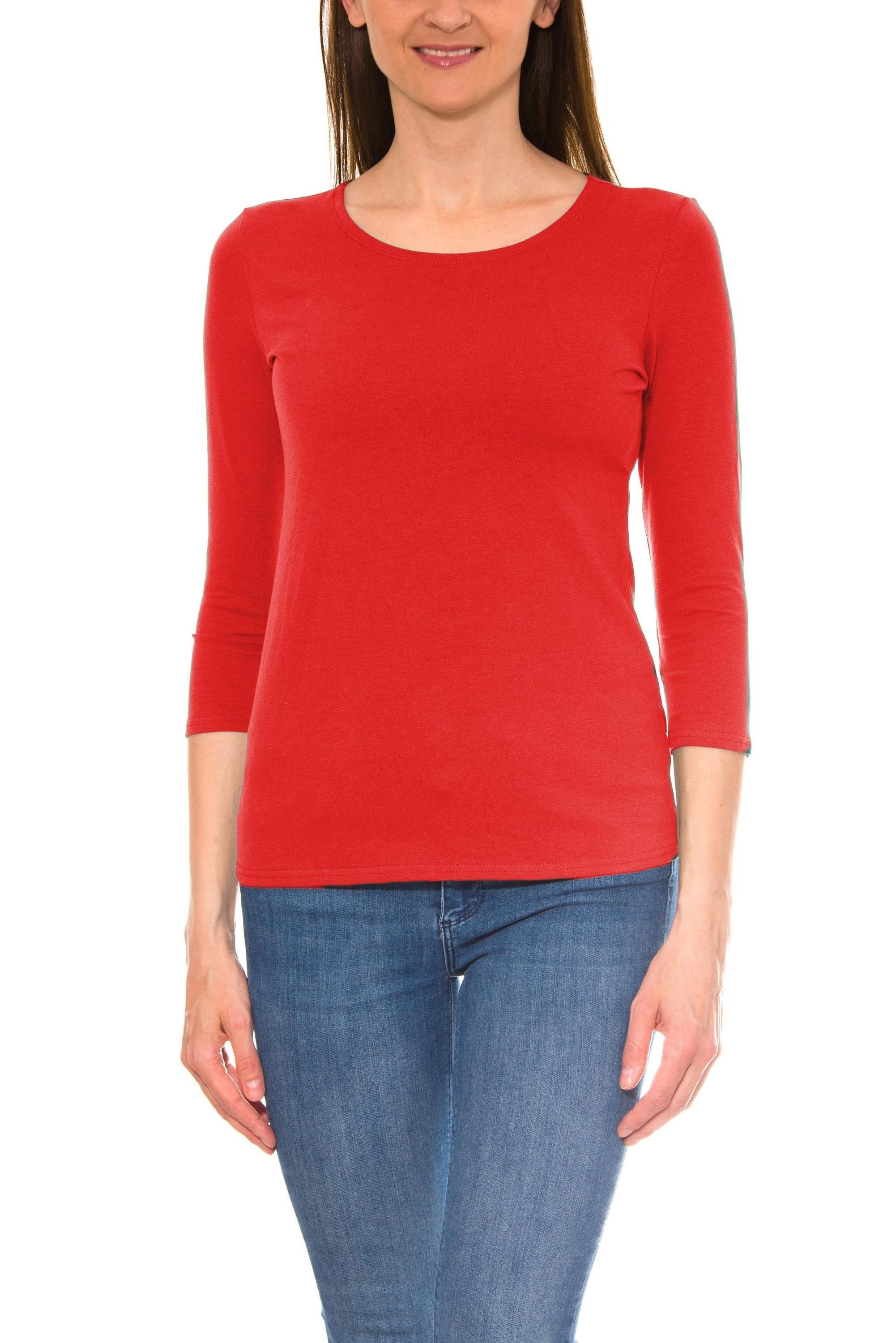 ALKATO 3/4-Arm-Shirt »Damenshirt Alkato Damen Shirt 3/4 Arm mit Rundhals«