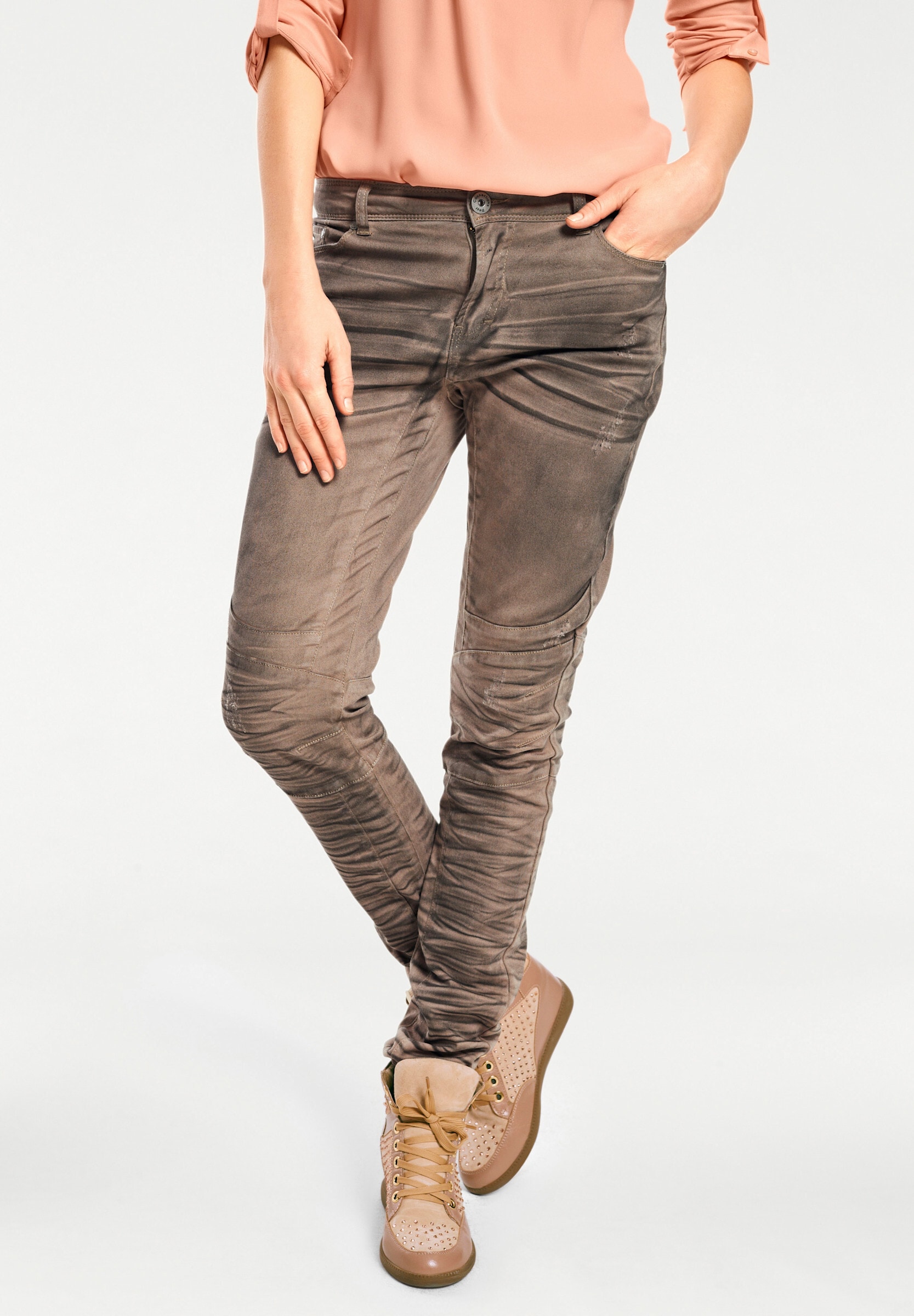 heine Boyfriend-Hose »Boyfriend Hose Boyfriend-Hose Oil-Dyed-Optik«