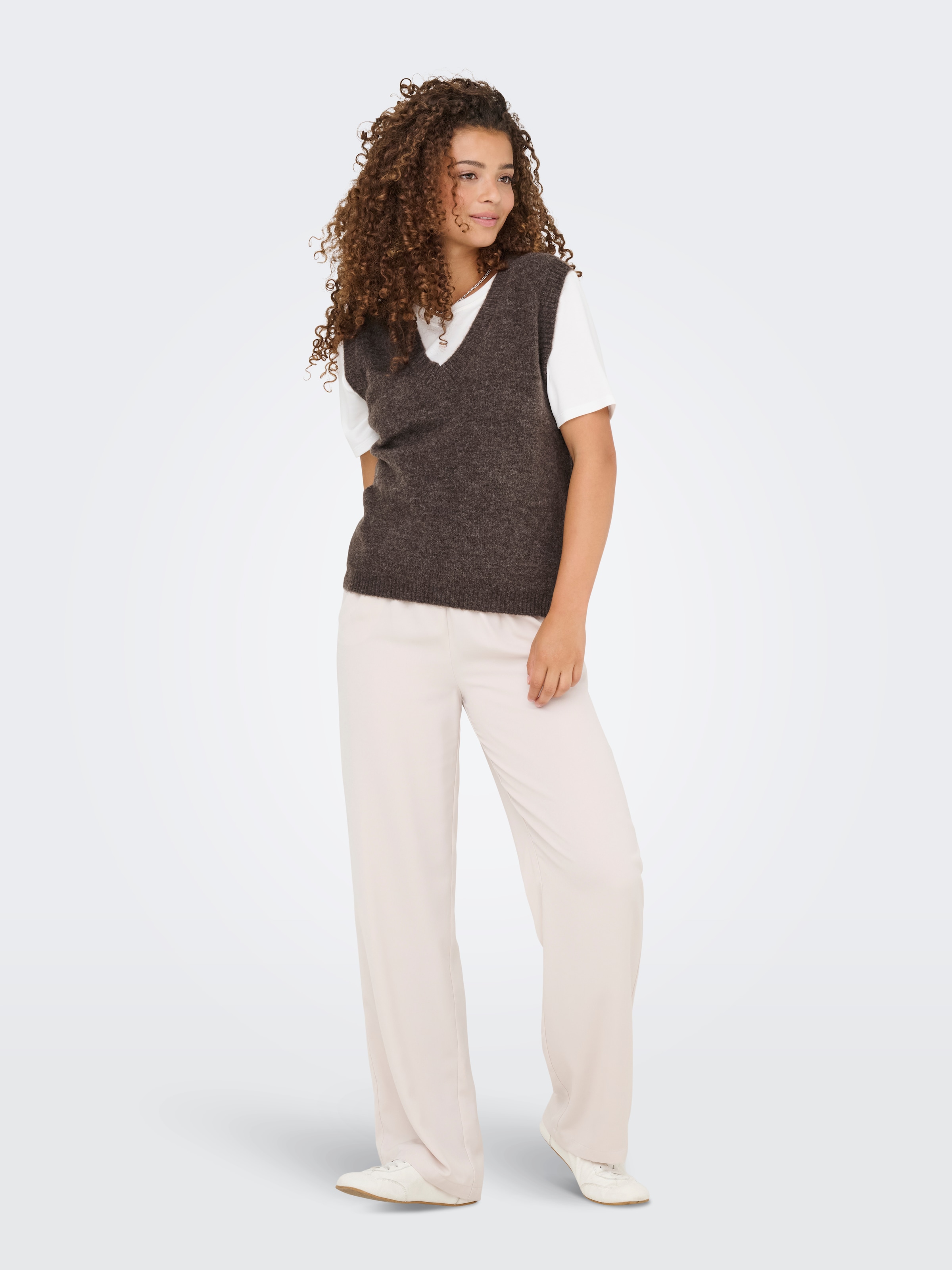 JDY Pullunder »JDYELANORA S/L VN VEST KNT NOOS« Materialmix mit Stretch