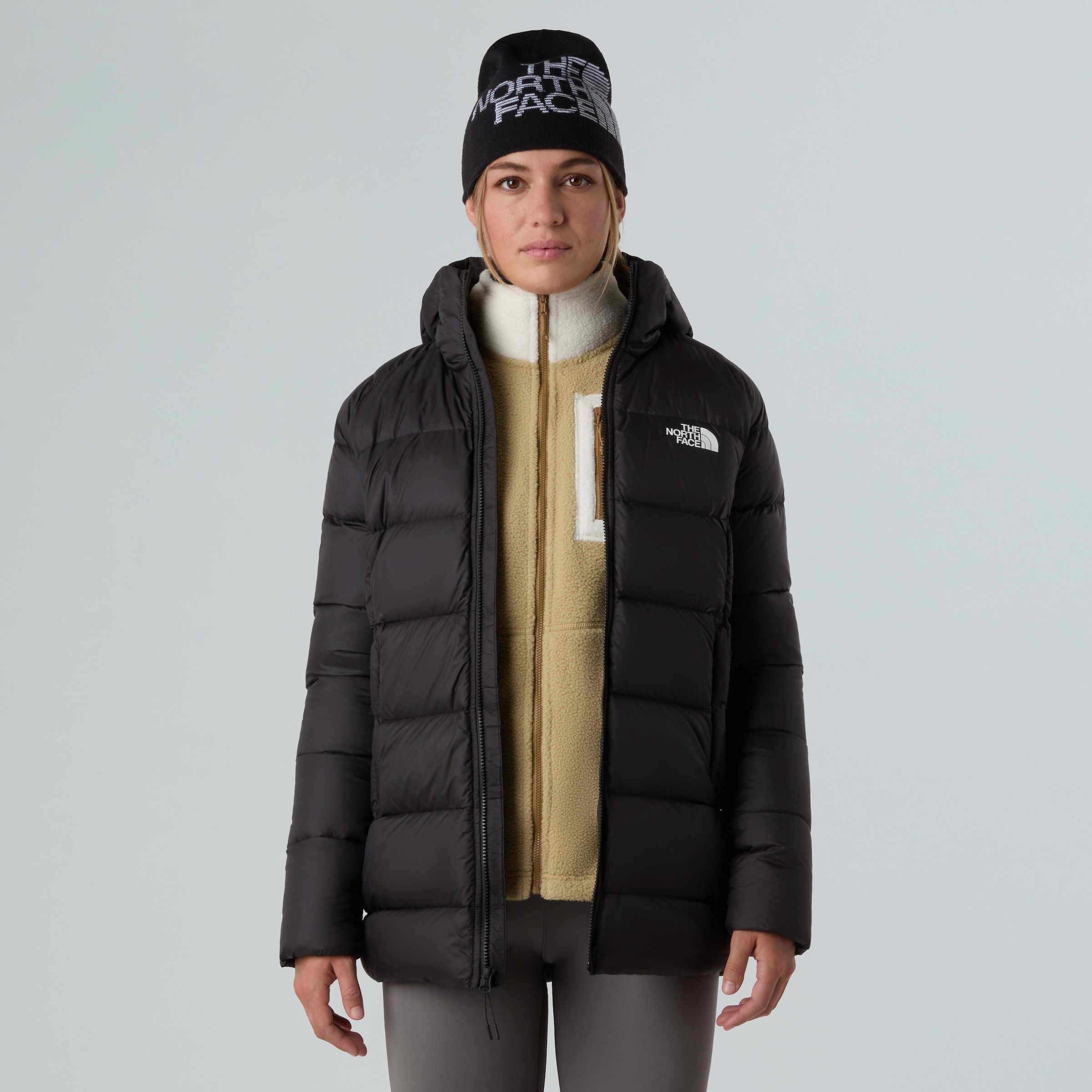 The North Face Daunenmantel »W HYALITE DOWN PARKA«, 1 Stk. Daunenfüllung, lang geschnitten, warm
