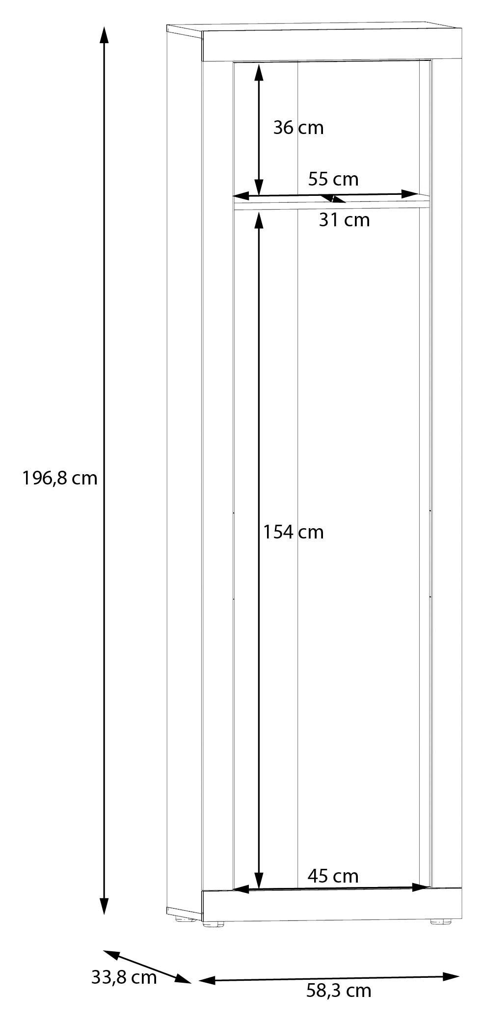 FORTE Garderobenschrank »Baccio«, (B/H/T ca. 58,3x33,81x96,8 cm), Garderobenschrank, Rahmenoptik, Keiderstange