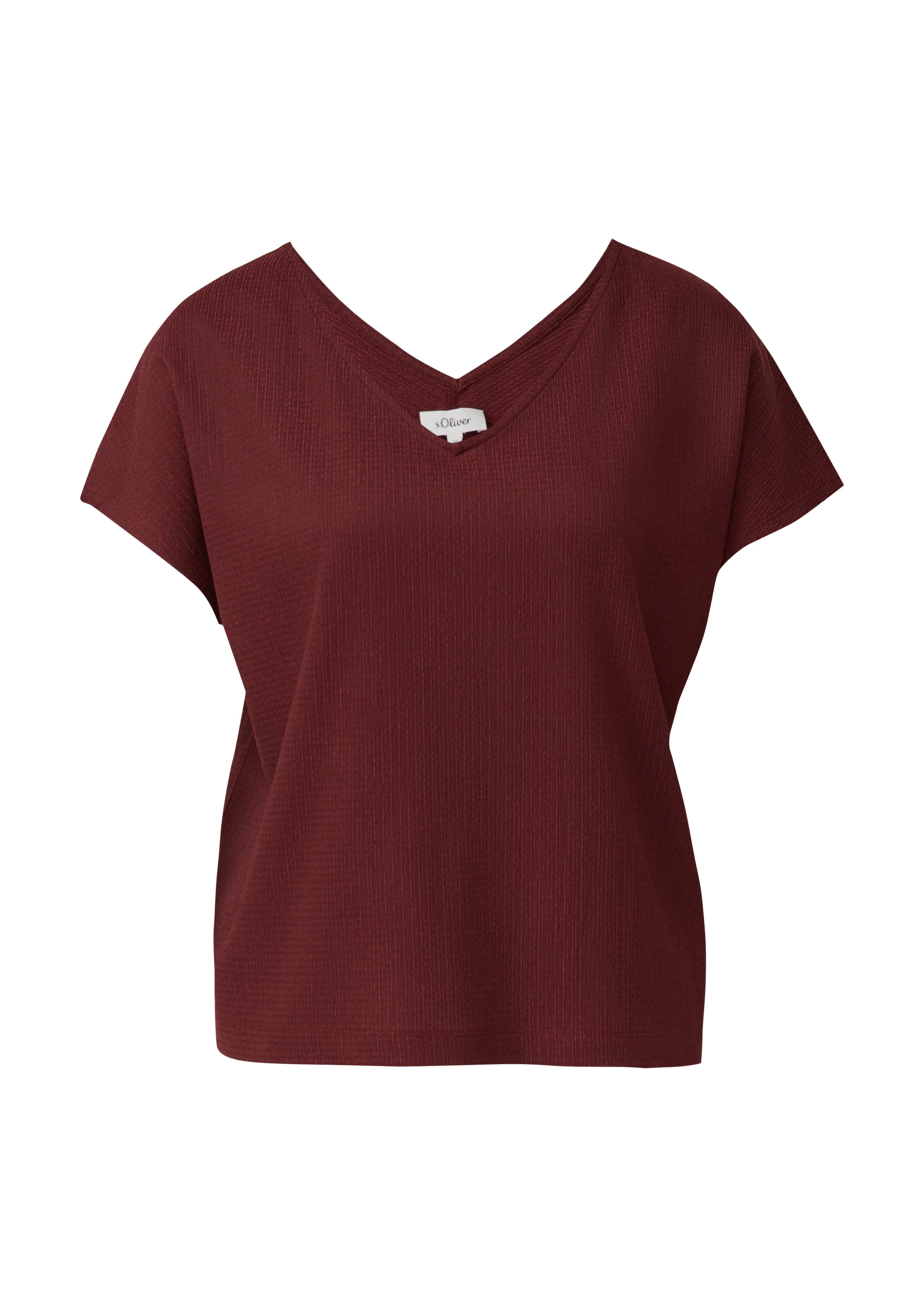 s.Oliver Kurzarmshirt Sommershirt mit V-Ausschnitt