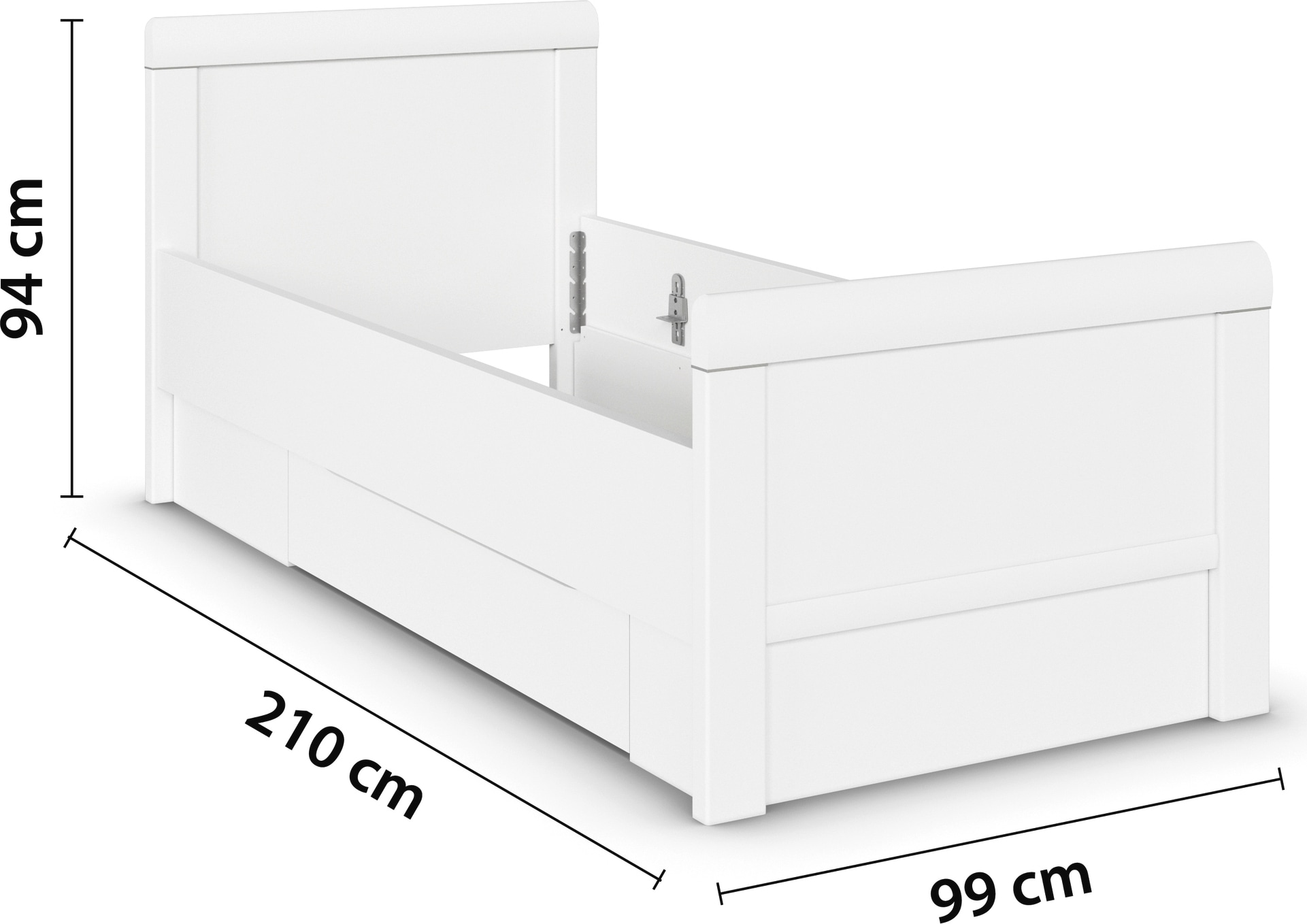 rauch Stauraumbett »Bett Einzelbett Stollenbett Bettkästen EVELYN« in Komforthöhe mit Holzkopfteil sowie Schubladen MADE IN GERMANY